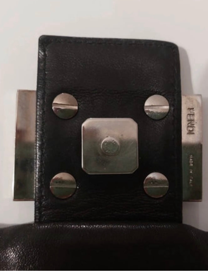 Fendi mom black leather red interior