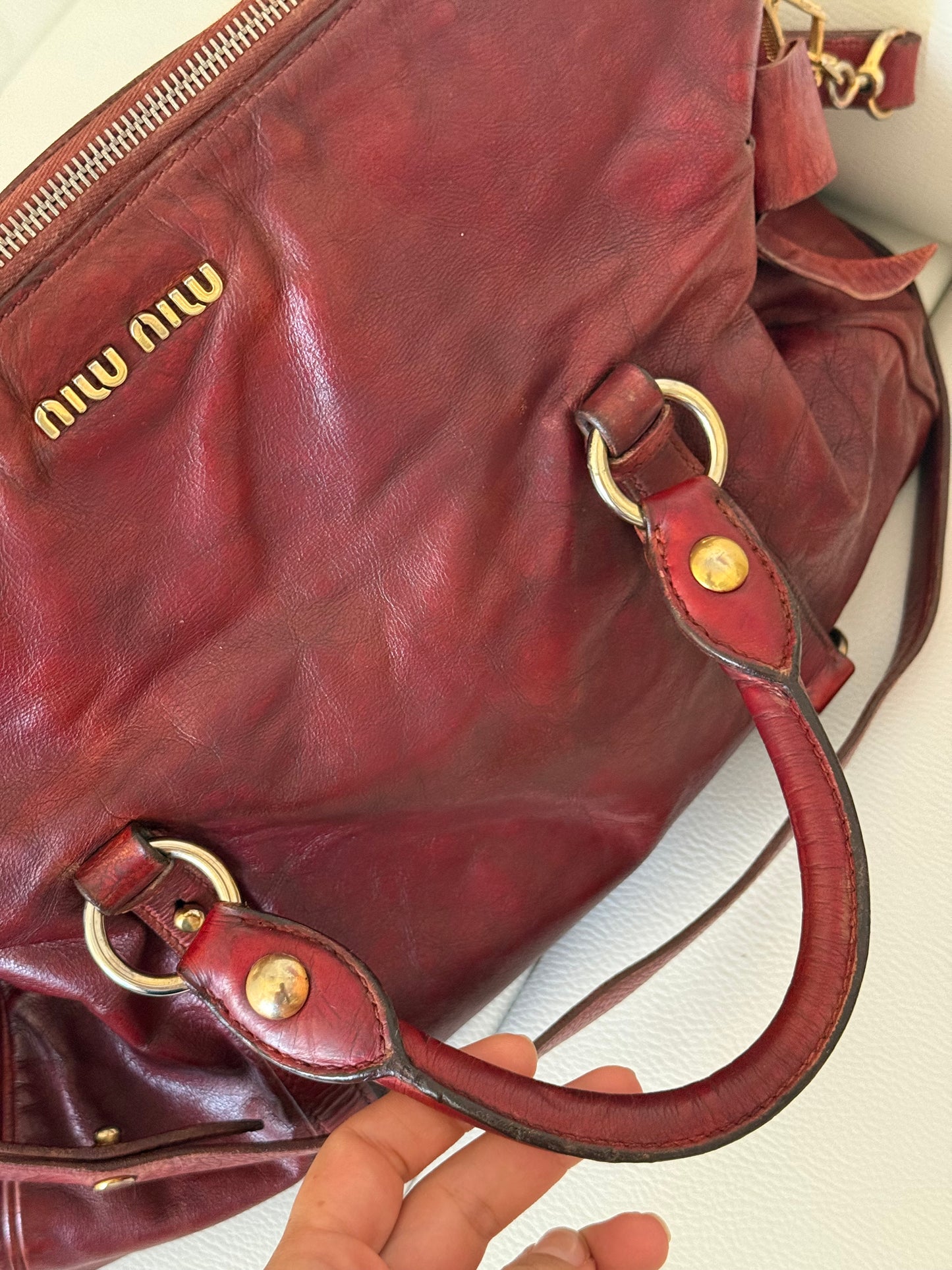 Miu miu bow bag borgogna