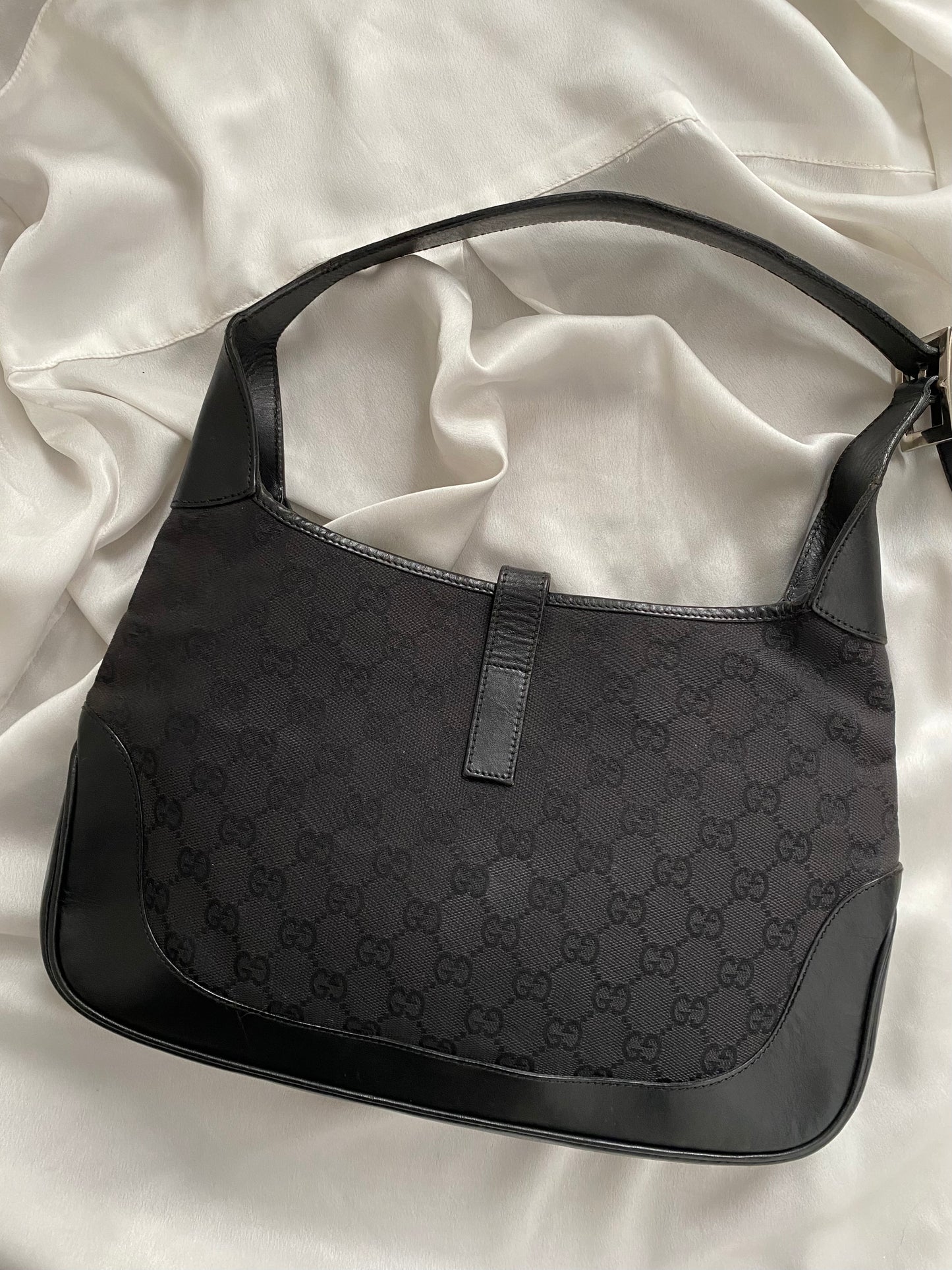 Gucci Jackie monogram black silver hardware era Tom Ford