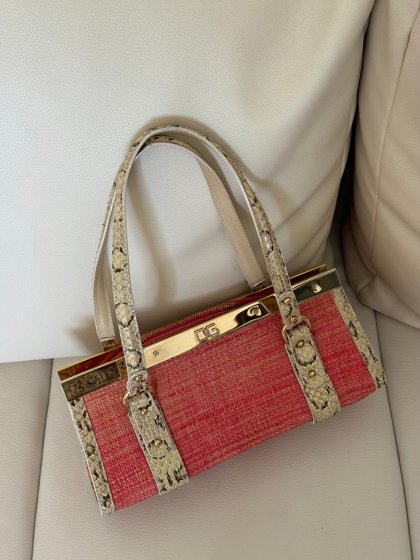Dolce&Gabbana rafia rosa e pitone