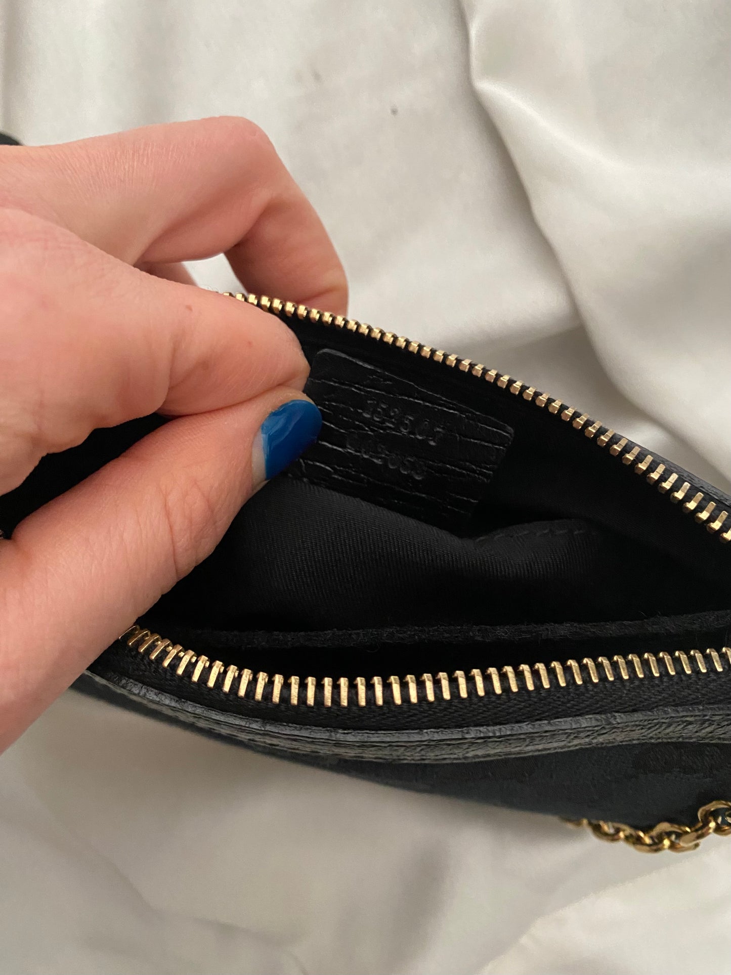 Gucci black monogram web clutch