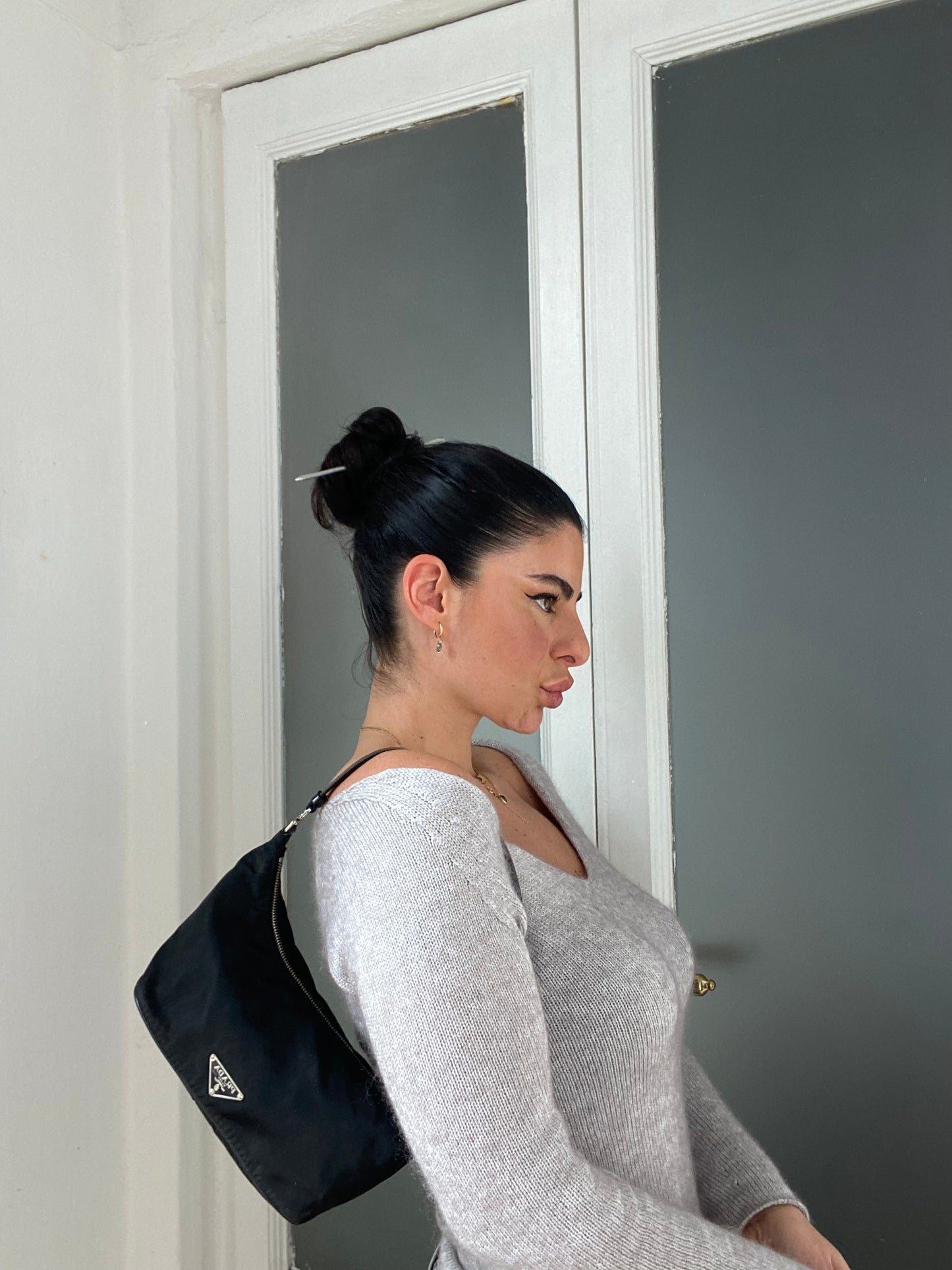 Prada spalla nylon e pelle