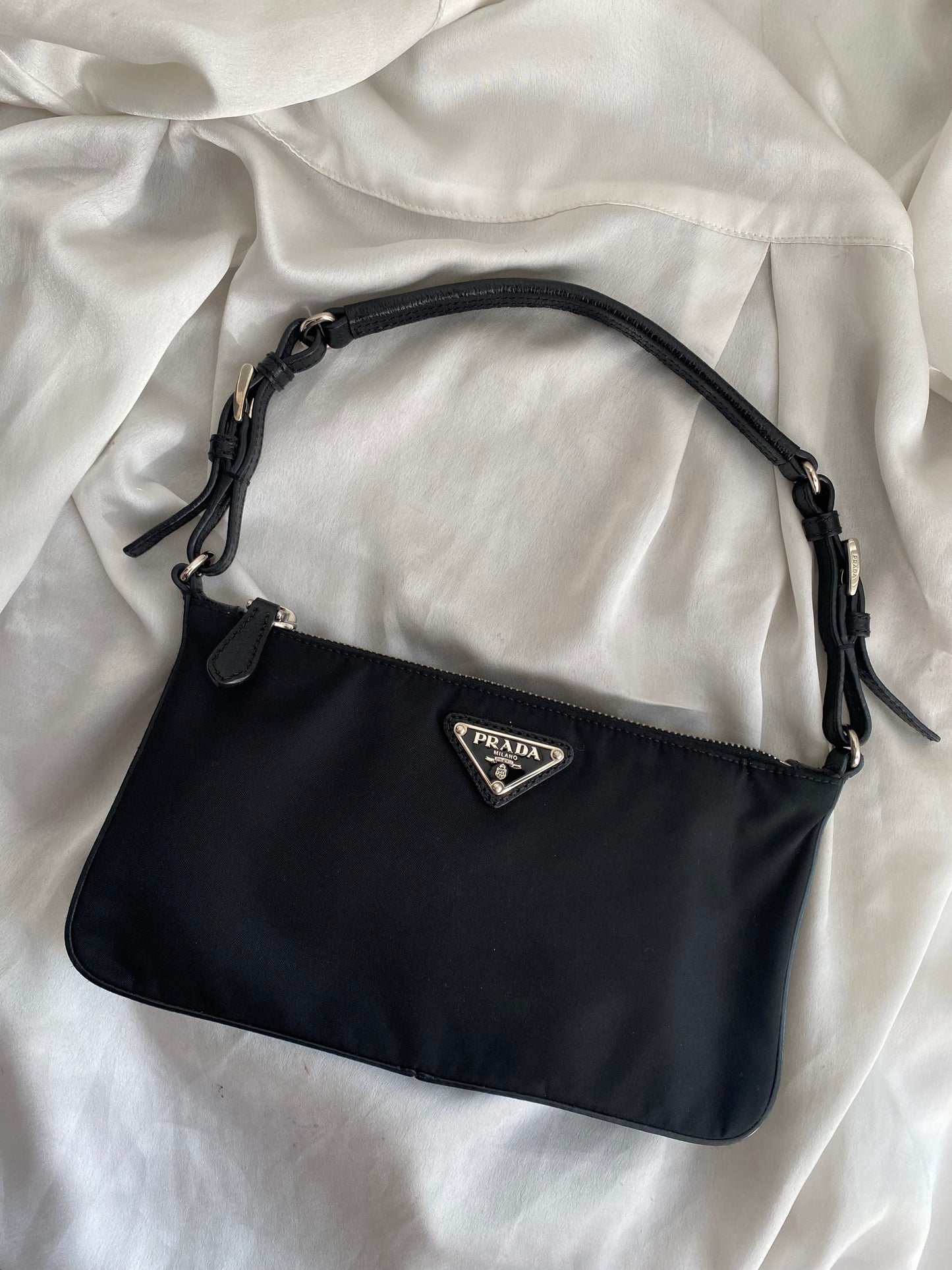 Prada black nylon clutch
