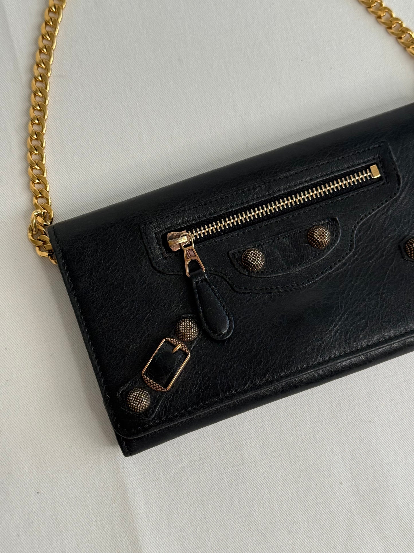 Balenciaga pochette portafoglio nero rose gold