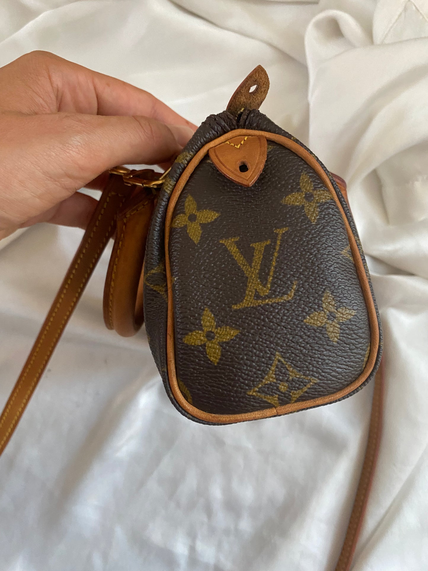 Louis Vuitton Nano Speedy monogram with shoulder strap