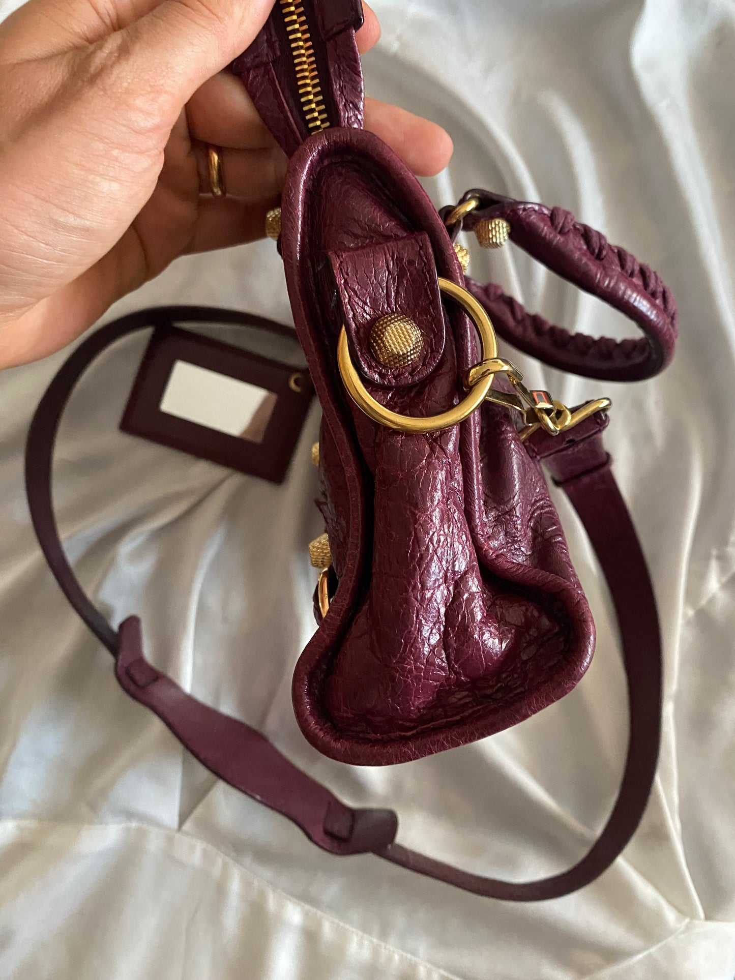 Balenciaga mini city violet prune f/w 2016