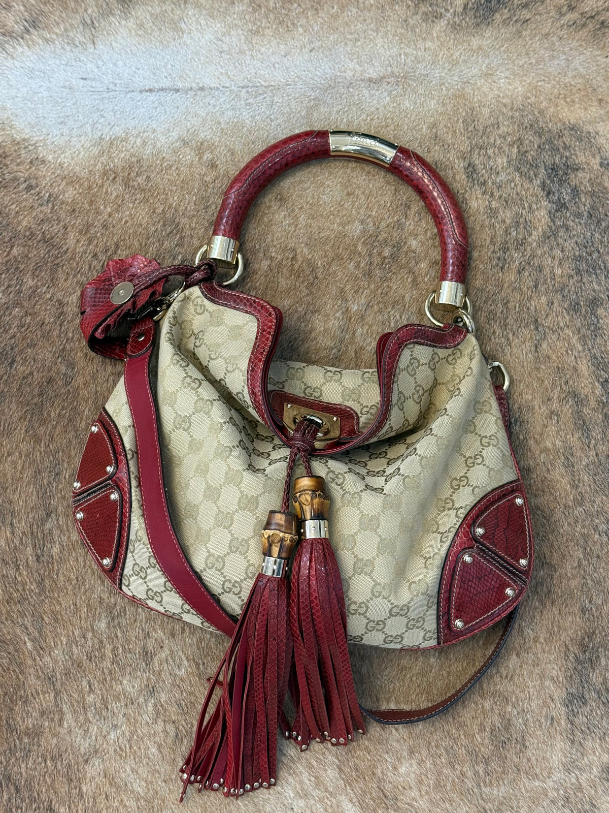 Gucci Indy red python and monogram s/s 2007