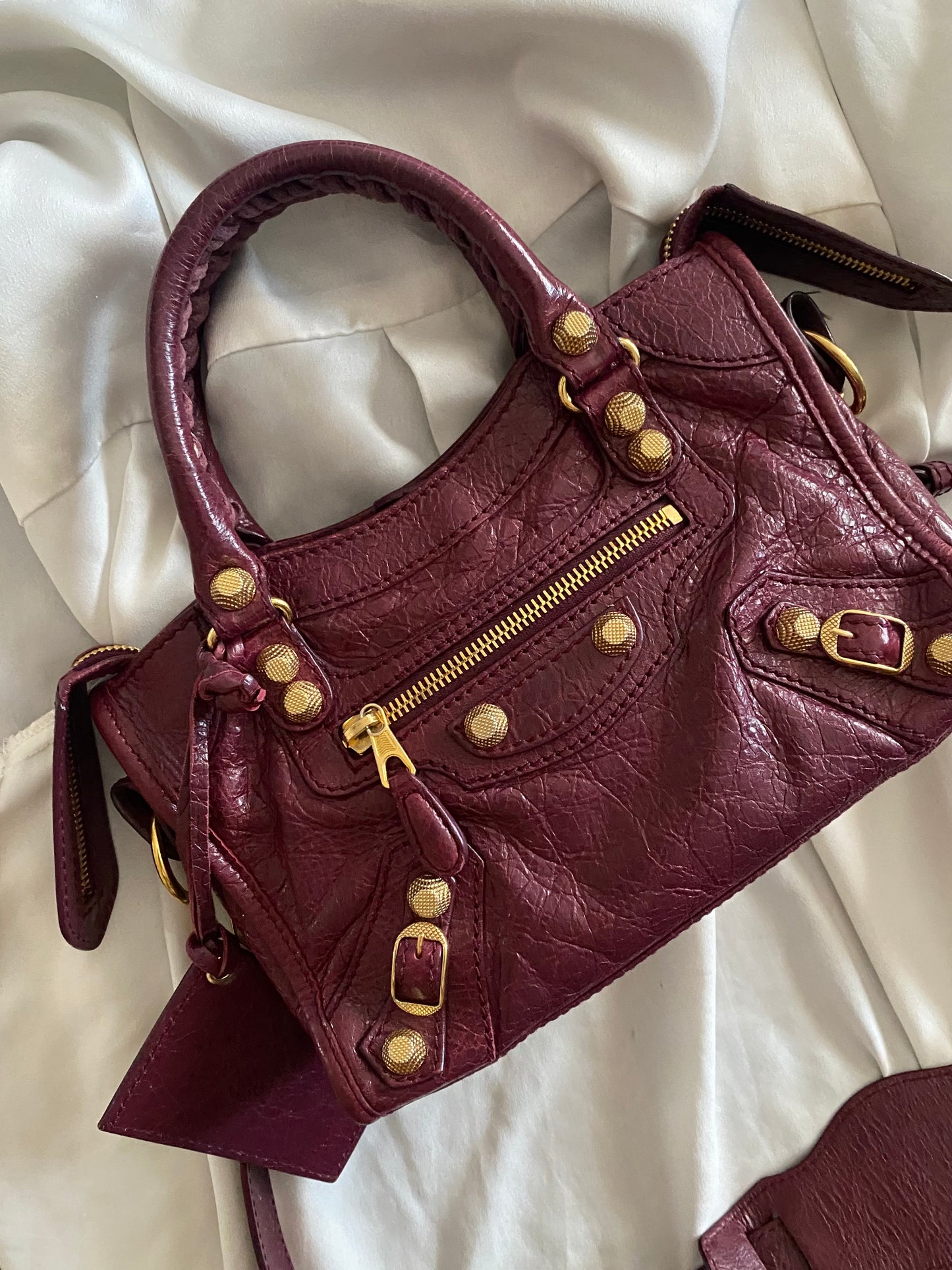 Balenciaga mini city violet prune f/w 2016