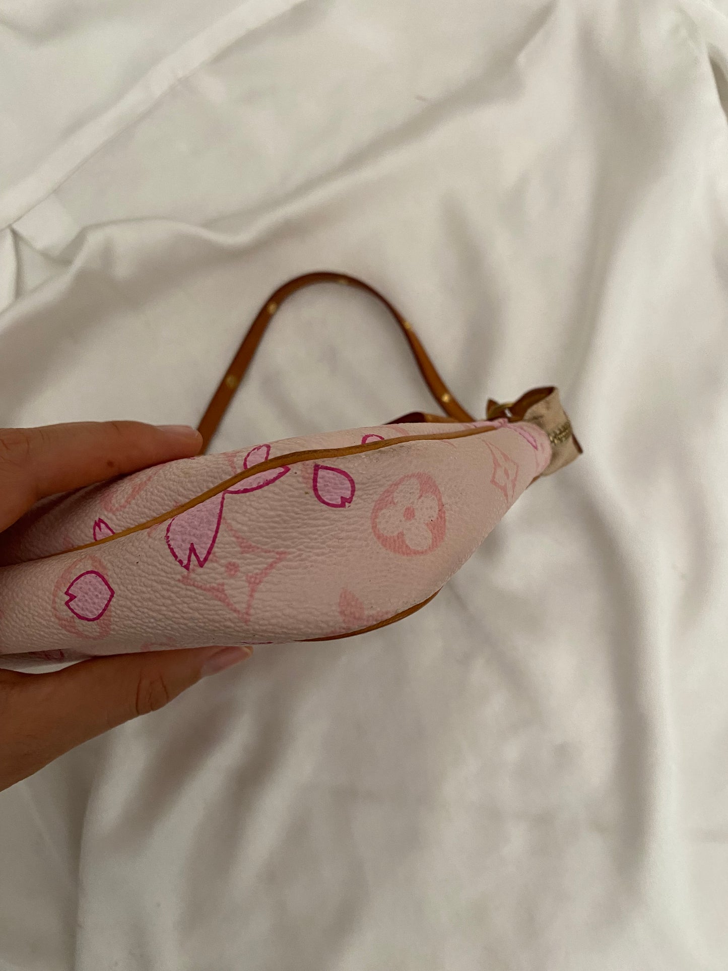 Louis Vuitton pink cherry blossom accessory clutch bag Takashi Murakami