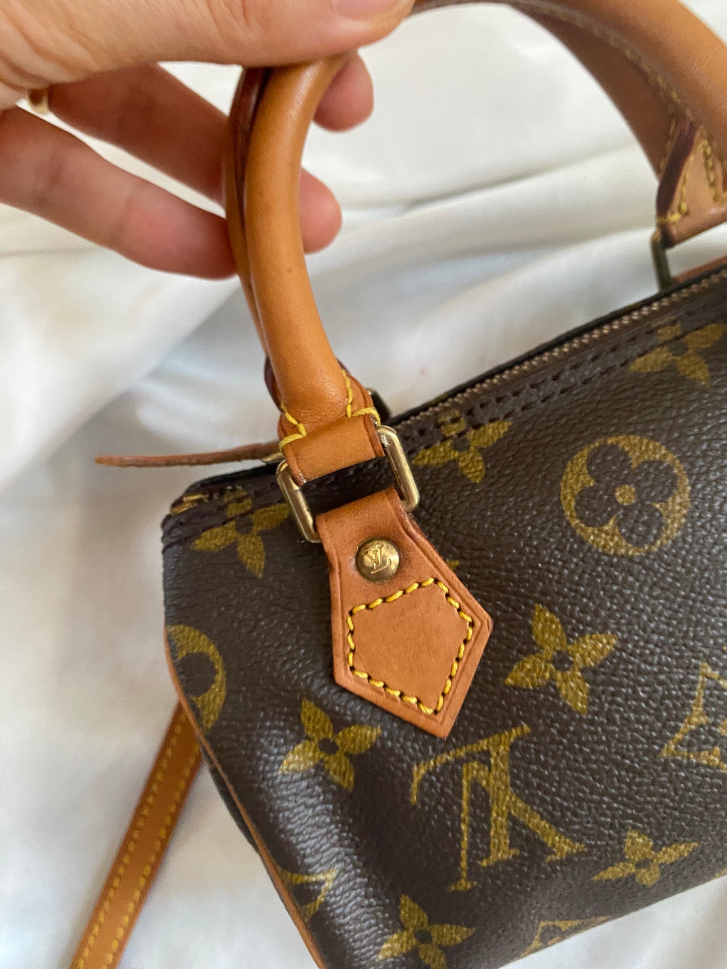 Louis Vuitton Nano Speedy monogram with shoulder strap
