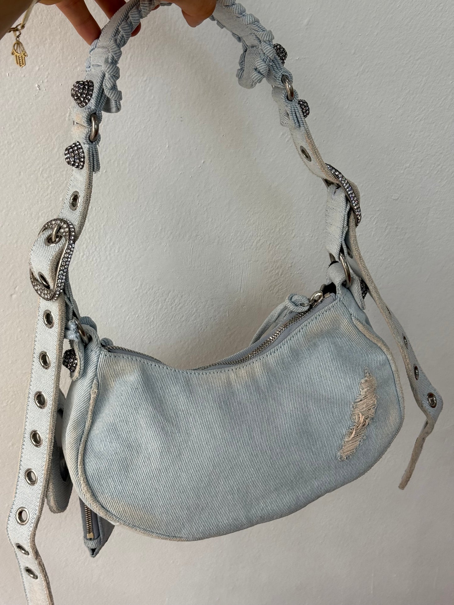 Balenciaga cagole XS denim e cristalli s/s 2023