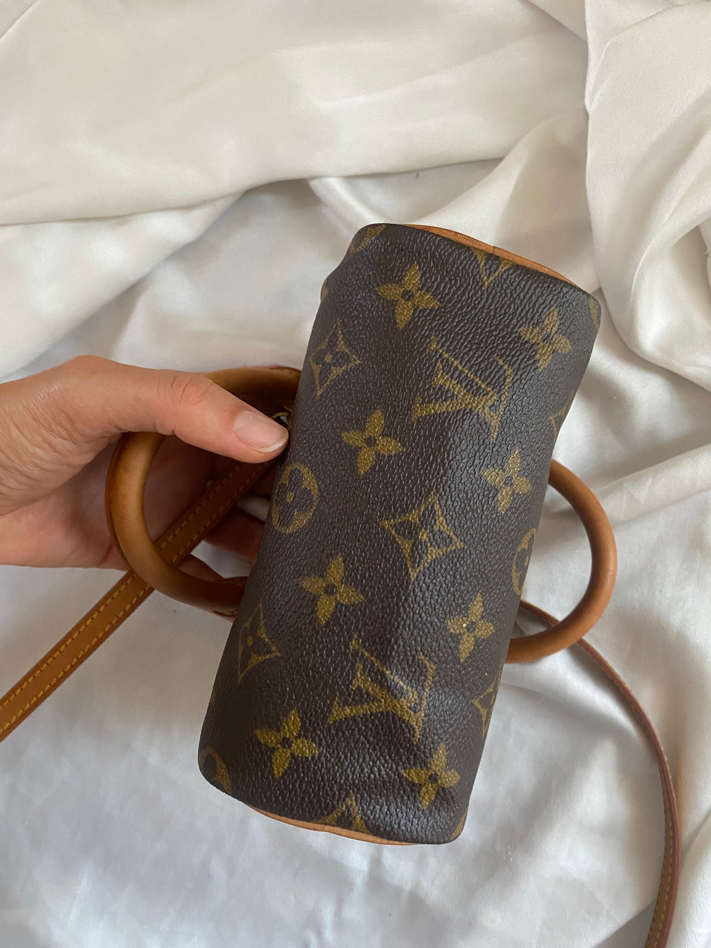 Louis Vuitton Nano Speedy monogram with shoulder strap
