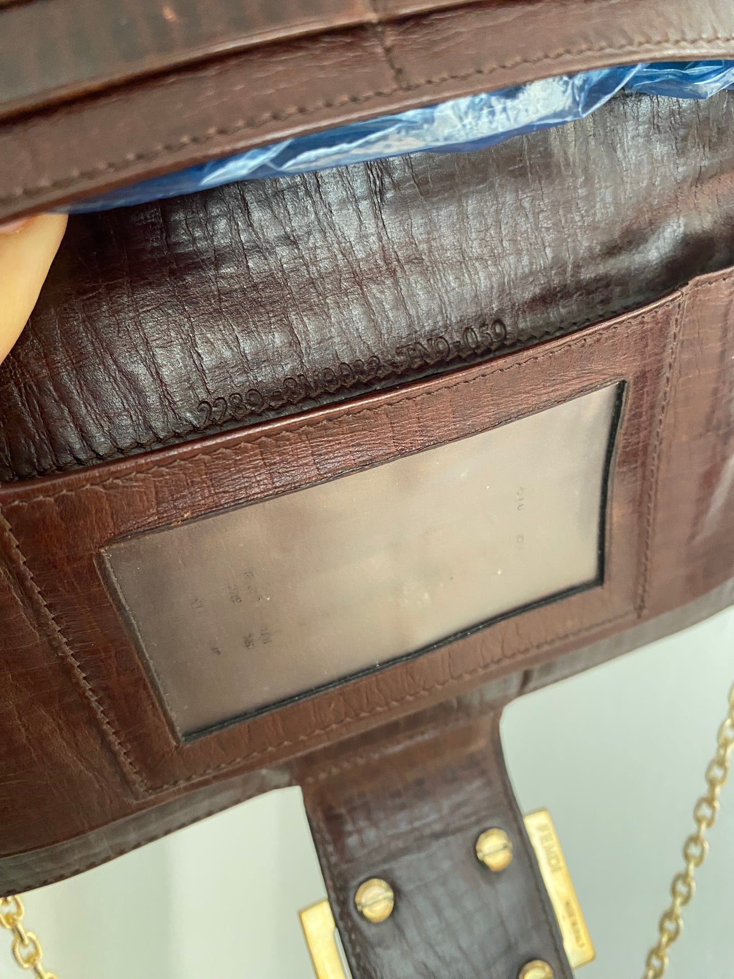 Fendi zucchini clutch bag with maxi logo