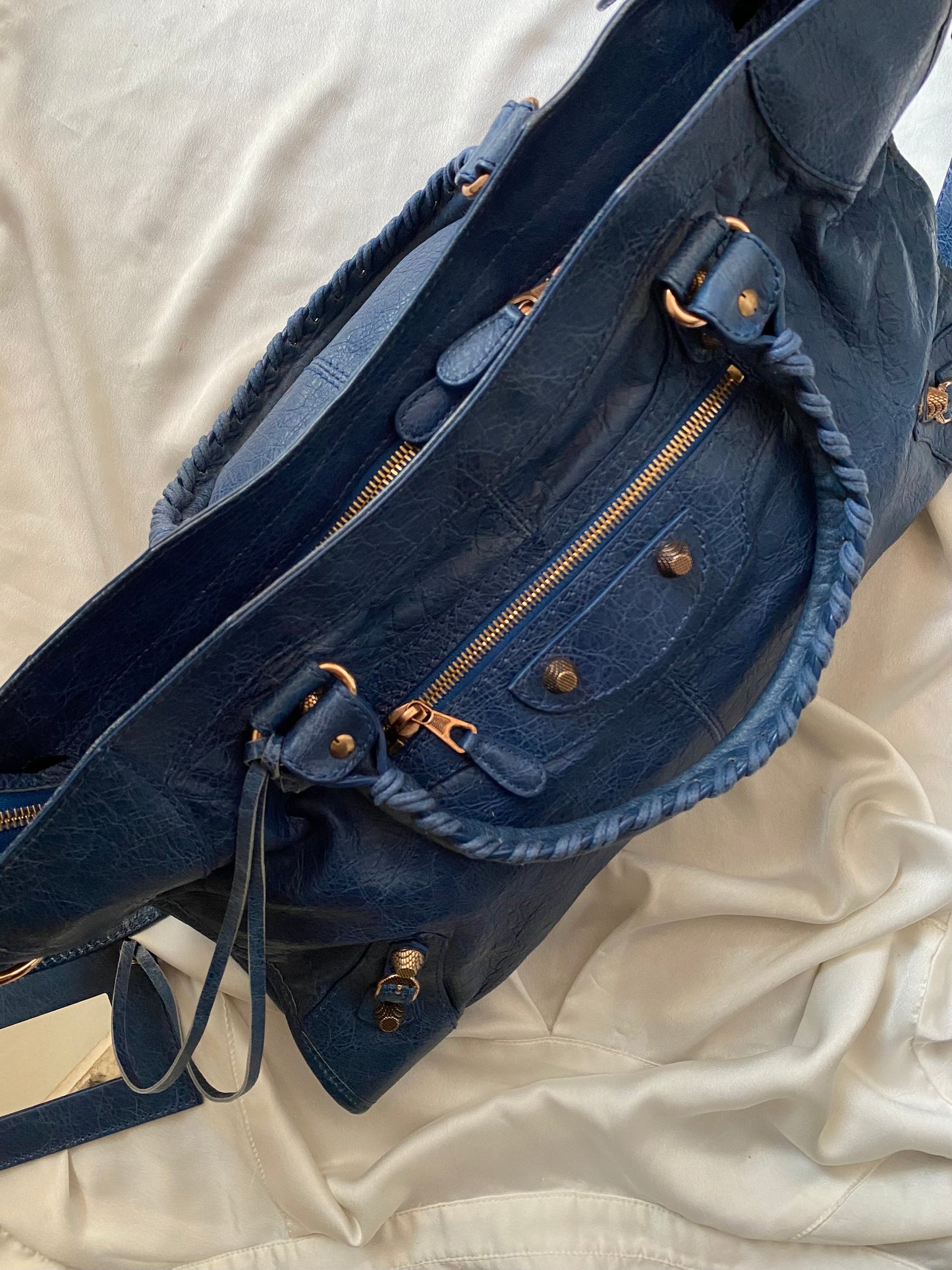 Balenciaga city bleu cobalt s/s 2012 giant hw rose gold