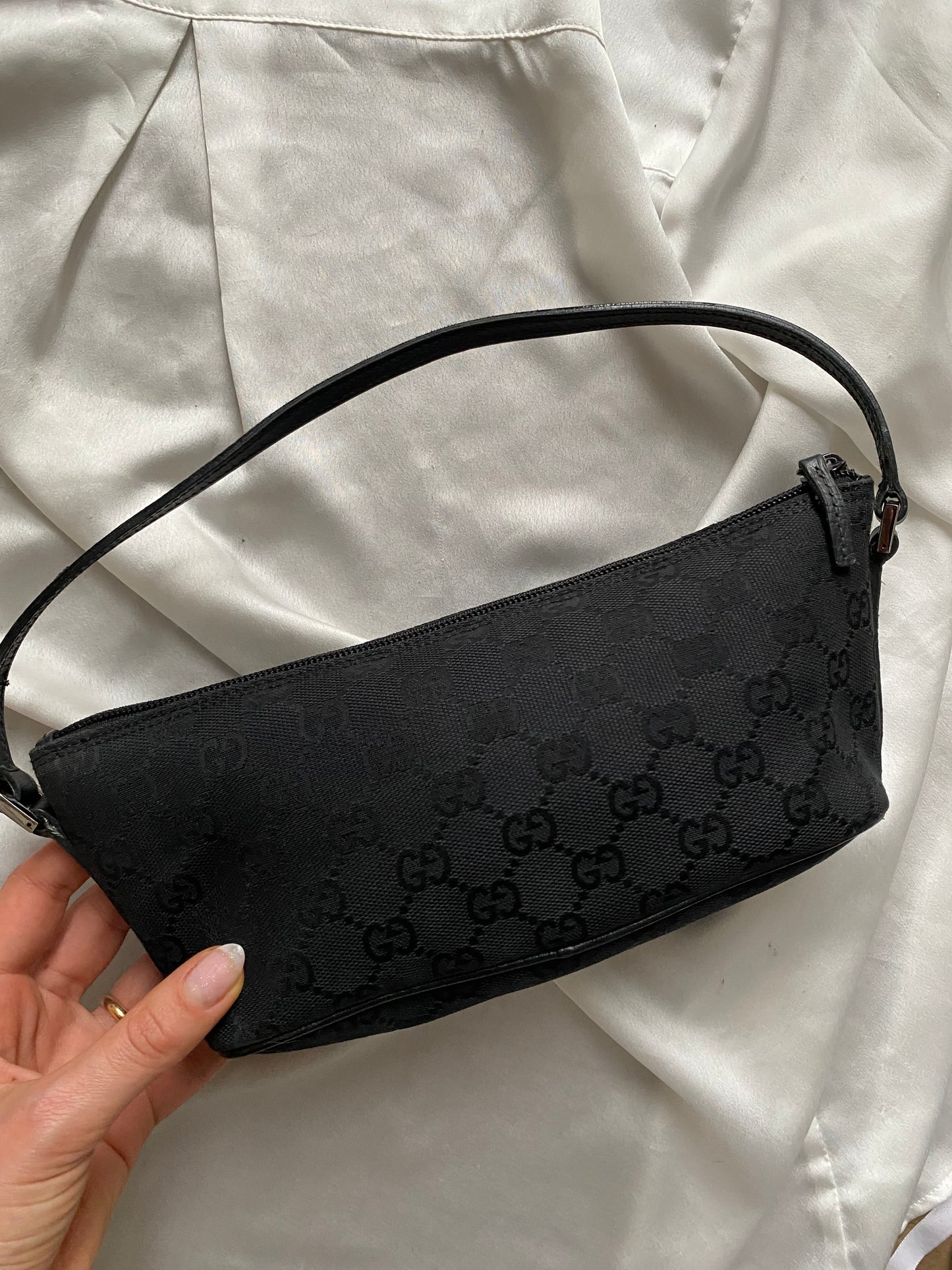 Gucci black monogram boat