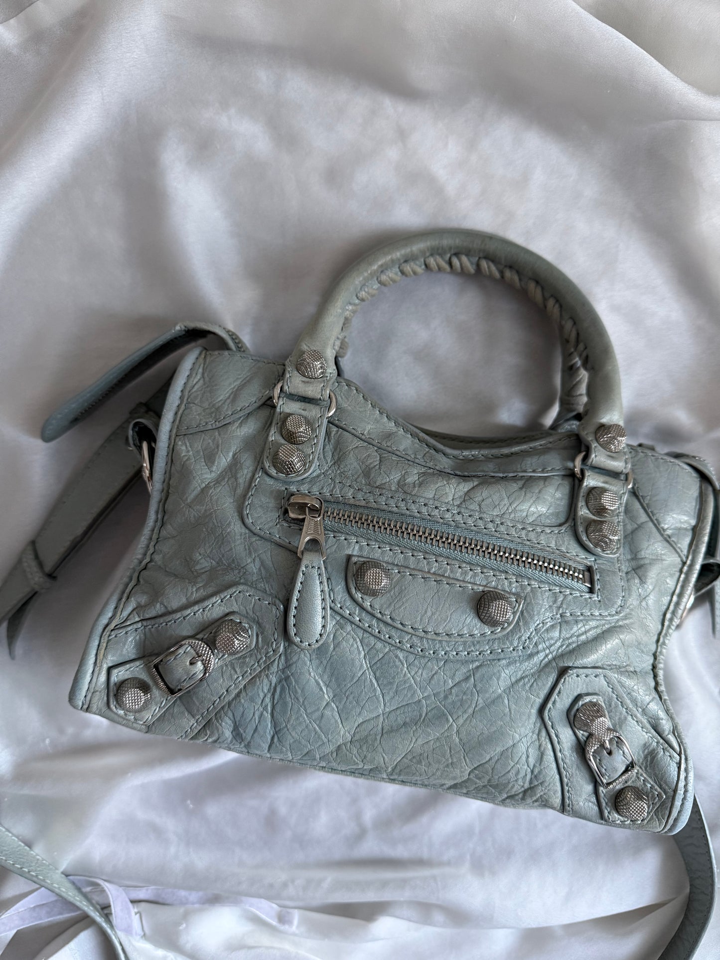 Balenciaga mini city bleu acier s/s 2013