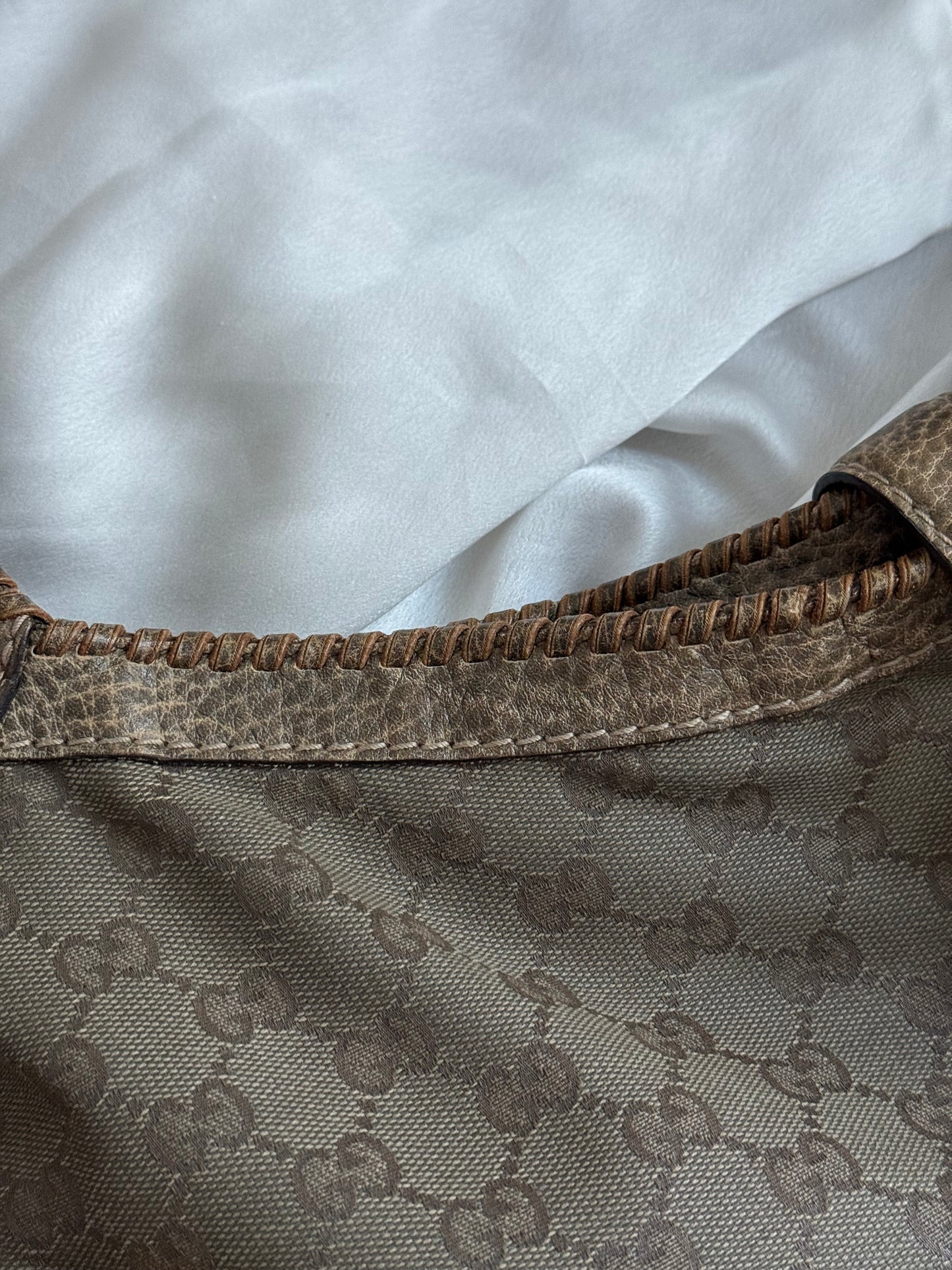 Gucci new Jackie hobo era Frida Giannini monogram khaki