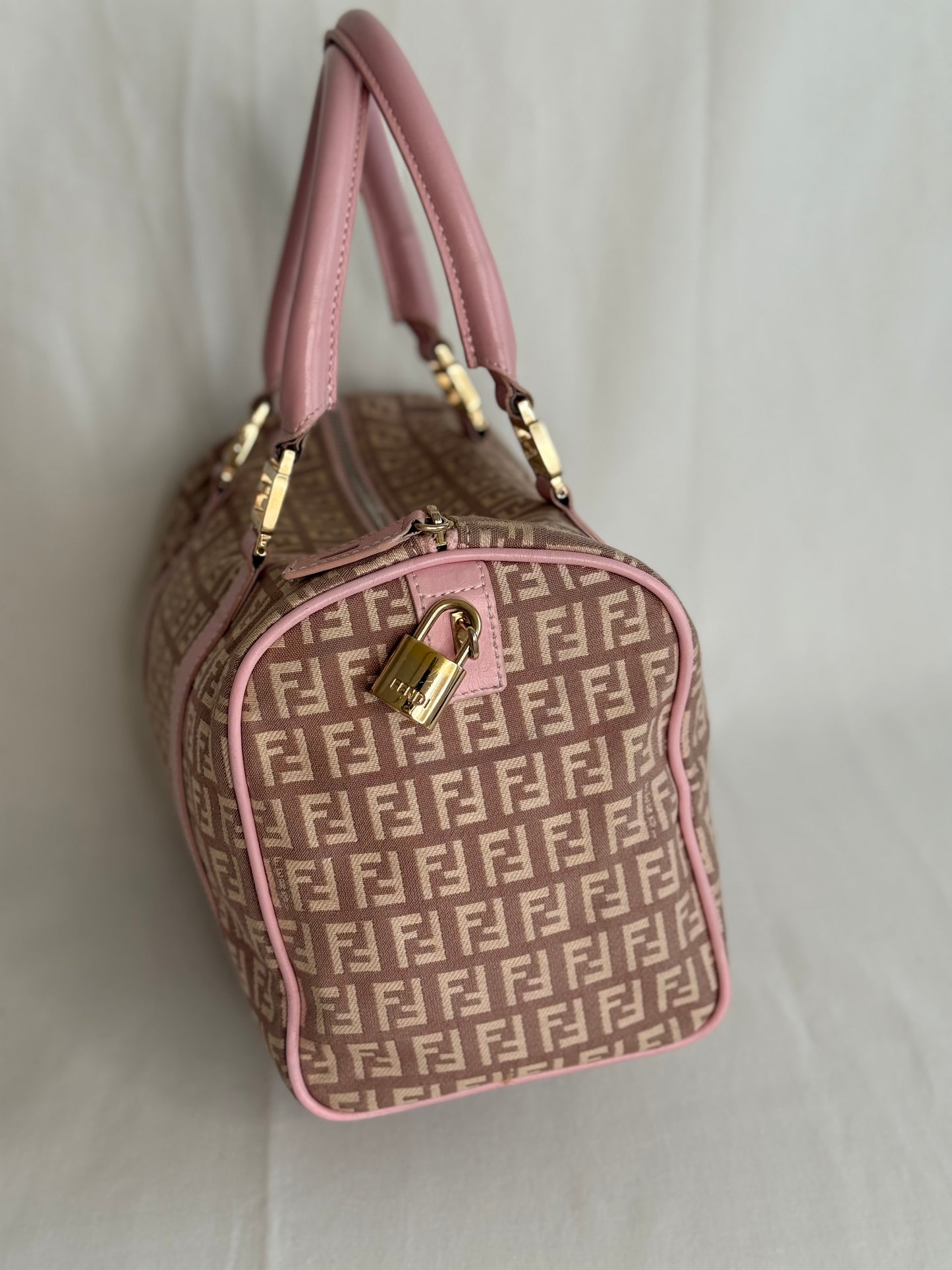 Bauletto Fendi small monogram zucchino rosa