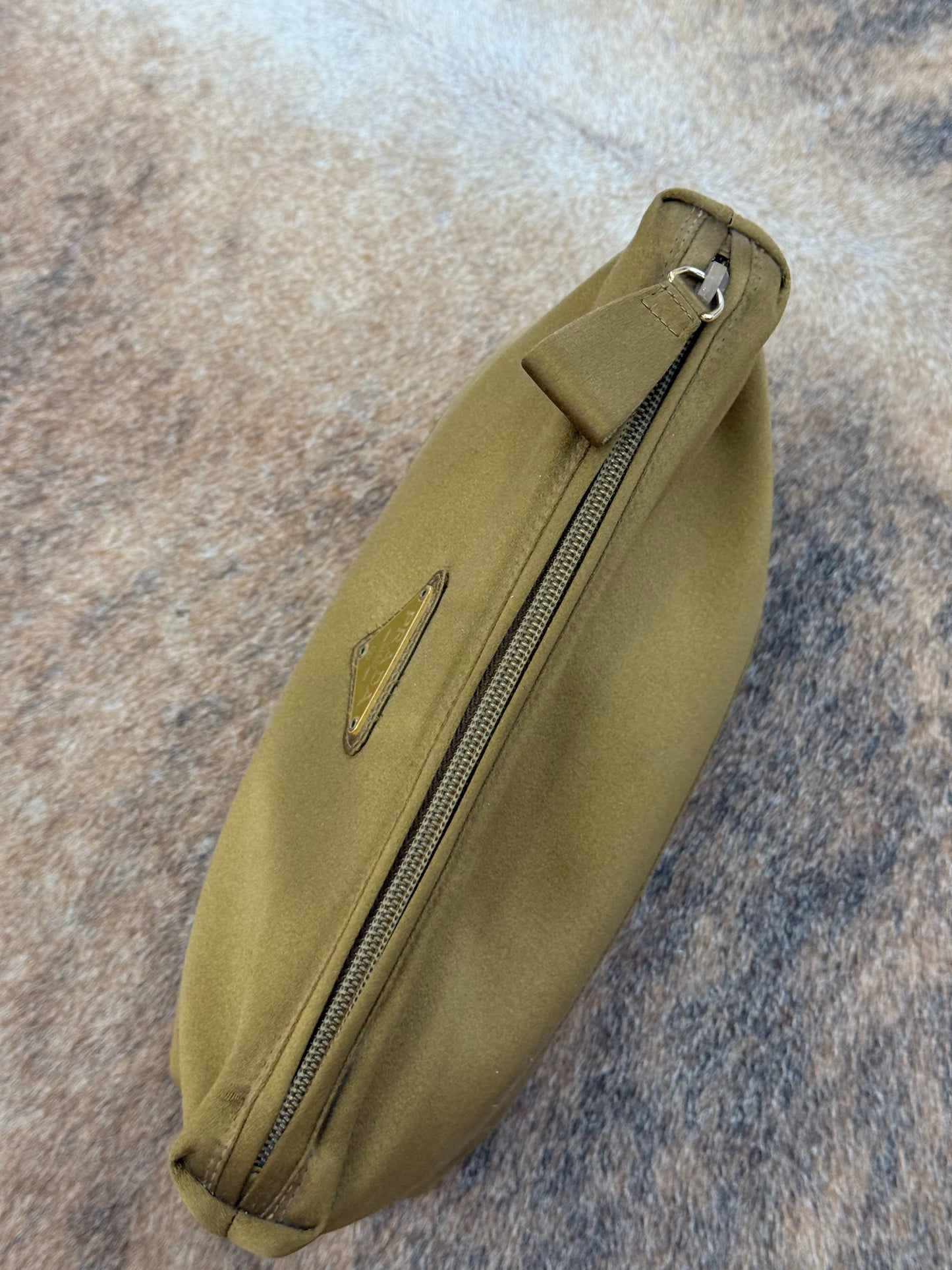 Prada tessuto pochette khaki gold