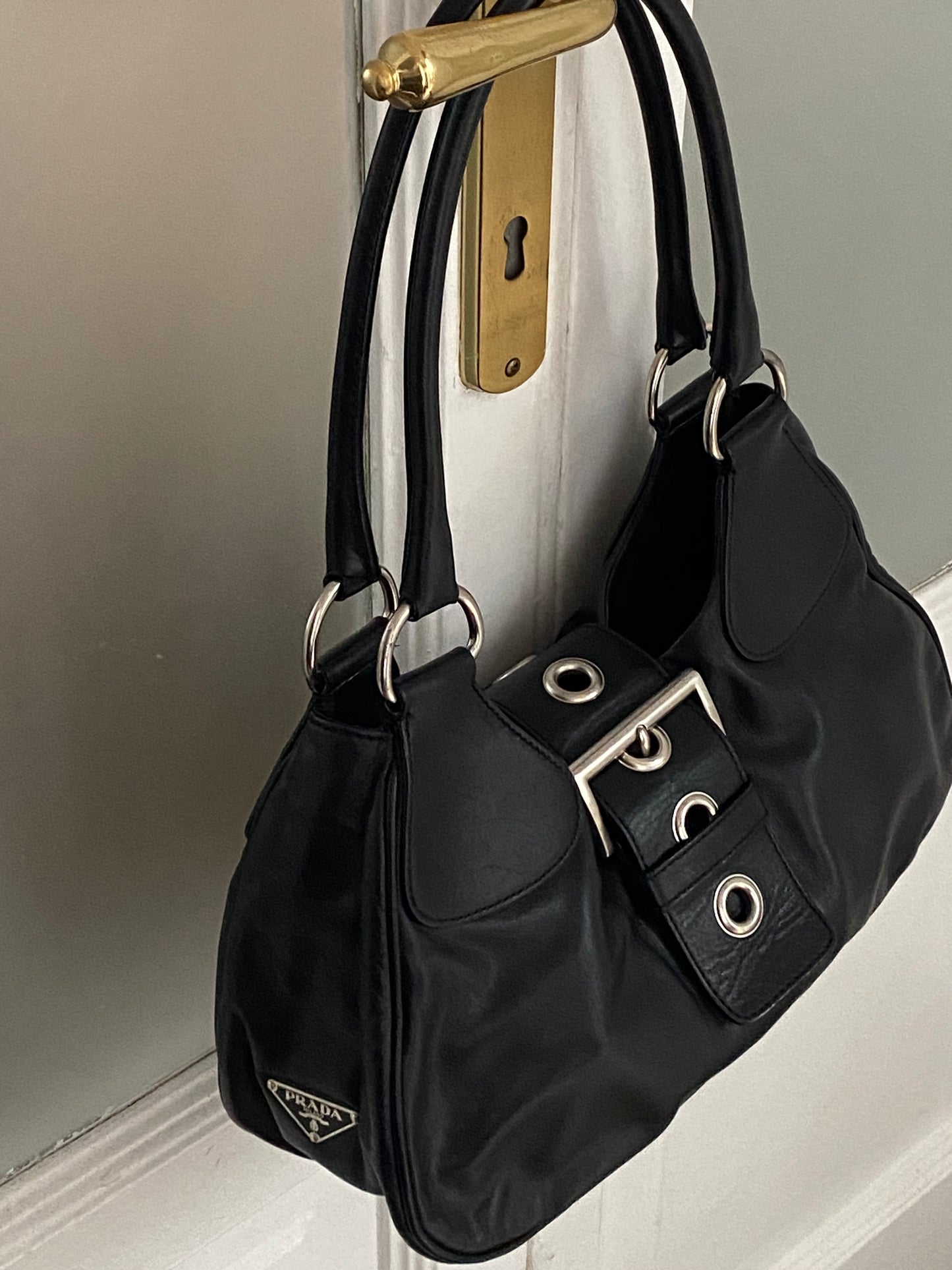 Prada Moon black leather