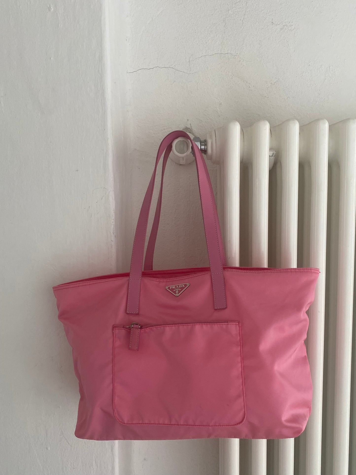 Prada pink nylon tote