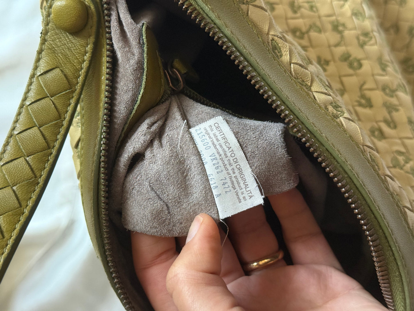 Bottega Veneta belly 76 intrecciato margherite