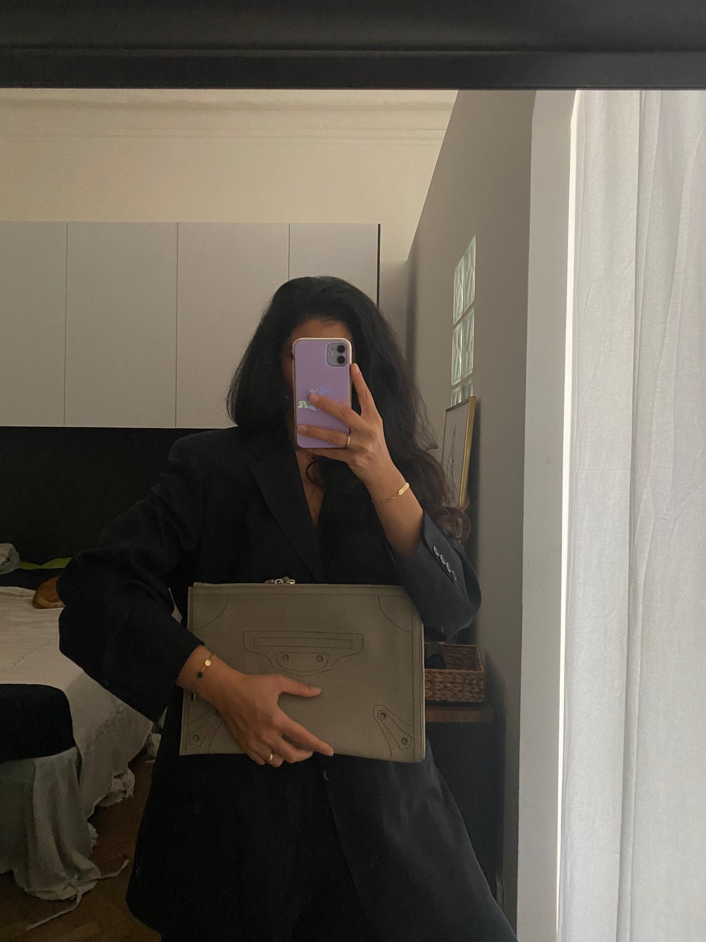 Balenciaga City blackout clutch bag