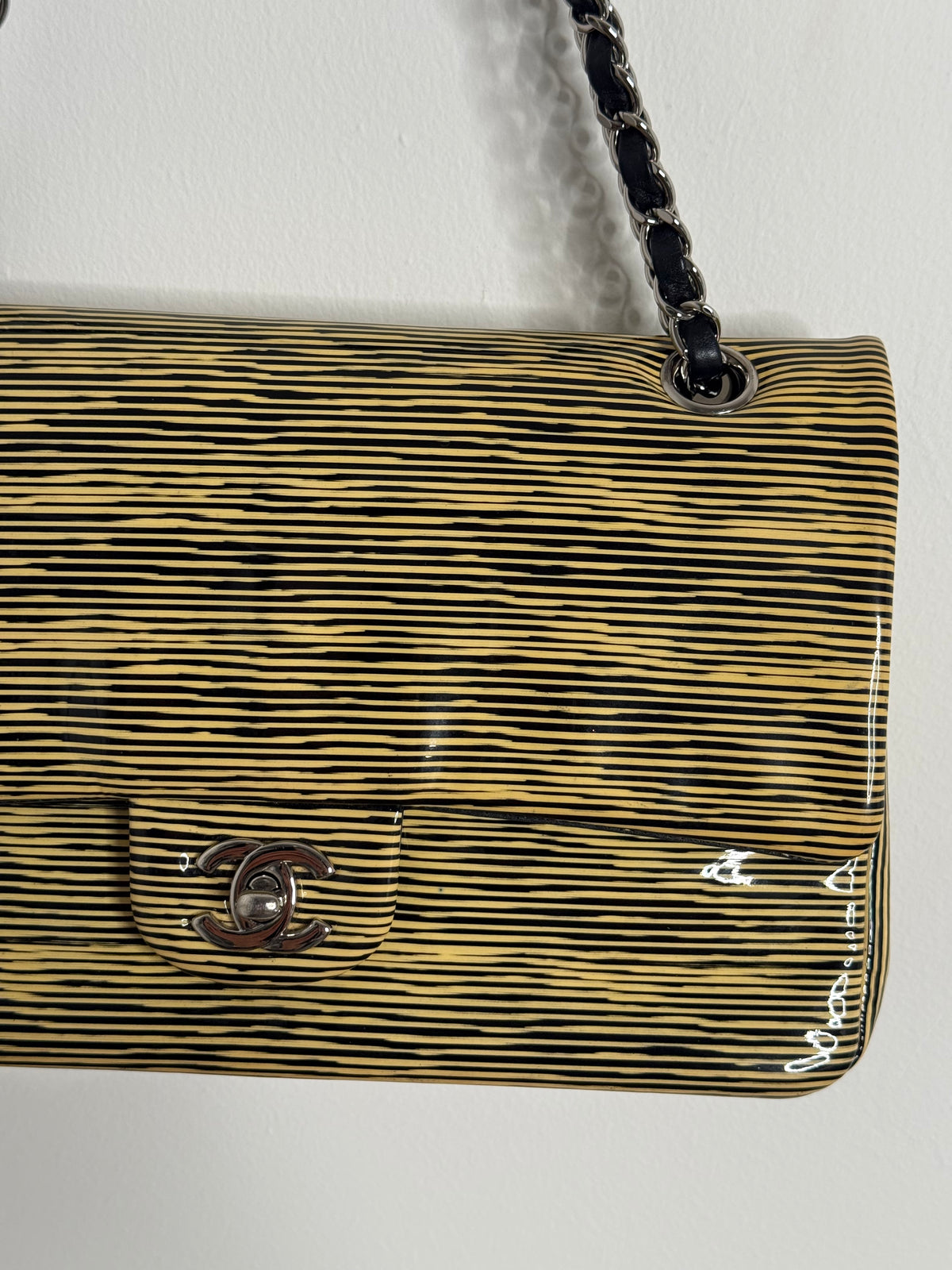 Chanel Singapore Cruise 2014 pelle verniciata a righe