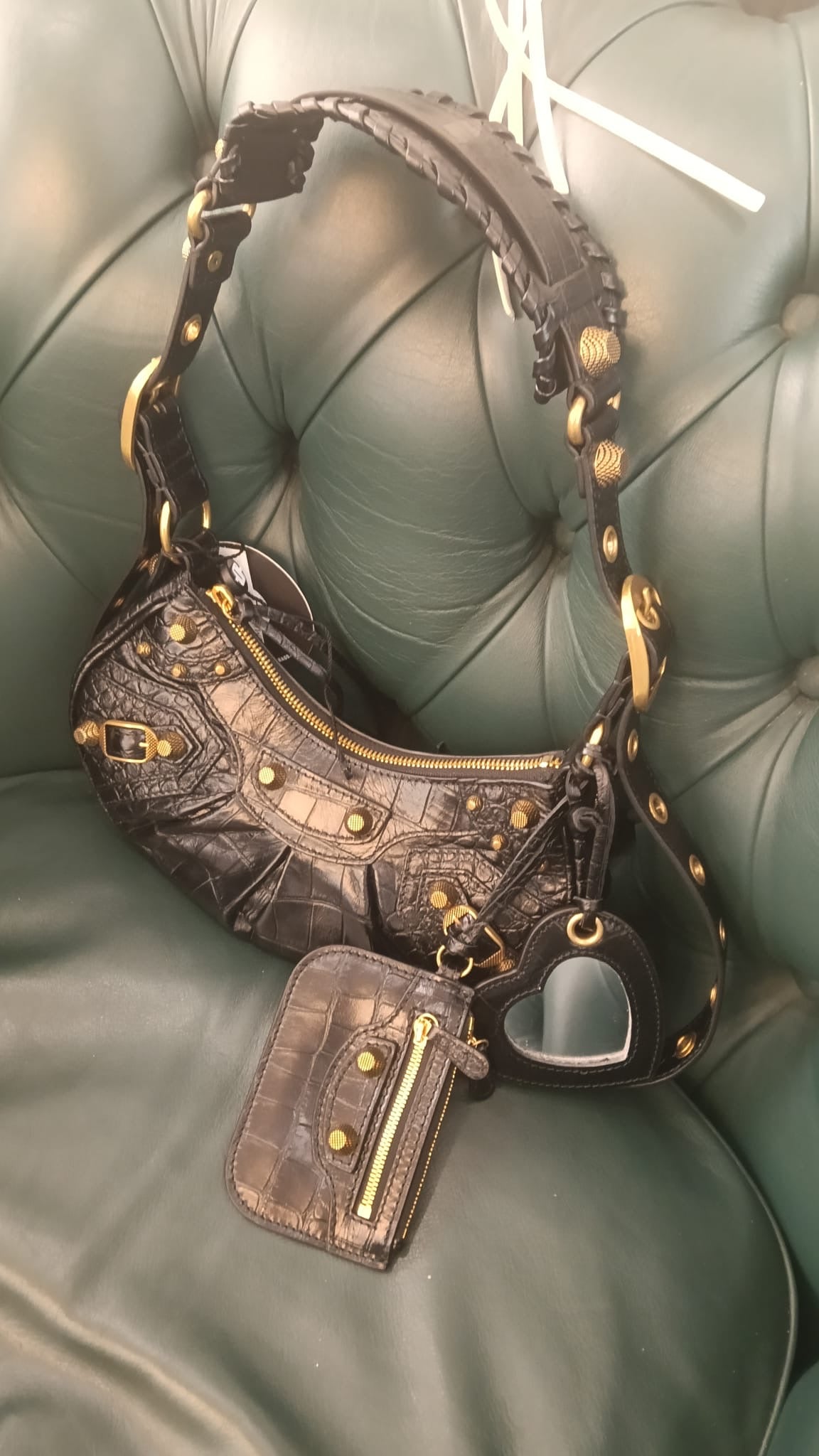 Balenciaga cagole XS nera hw oro cocco