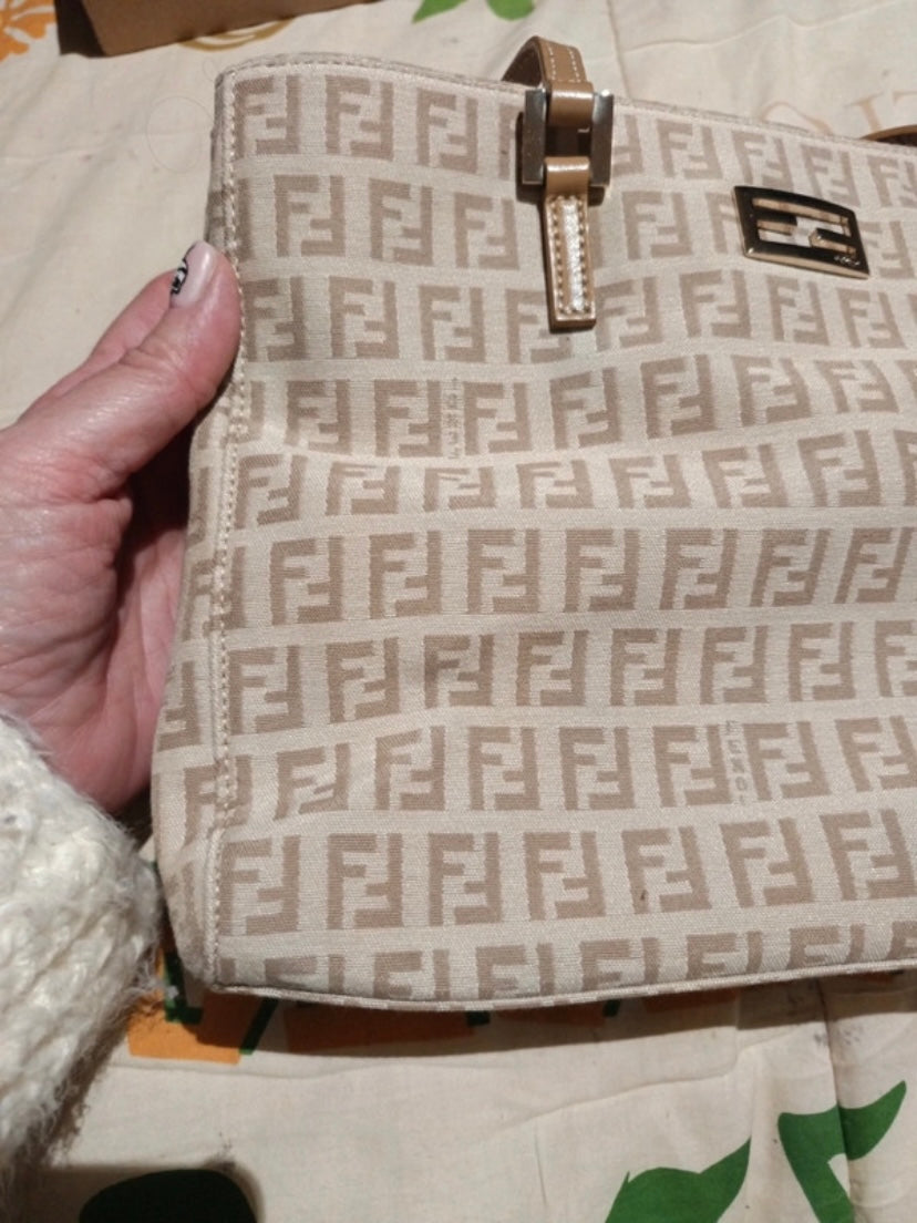 Fendi beige zucchini tote