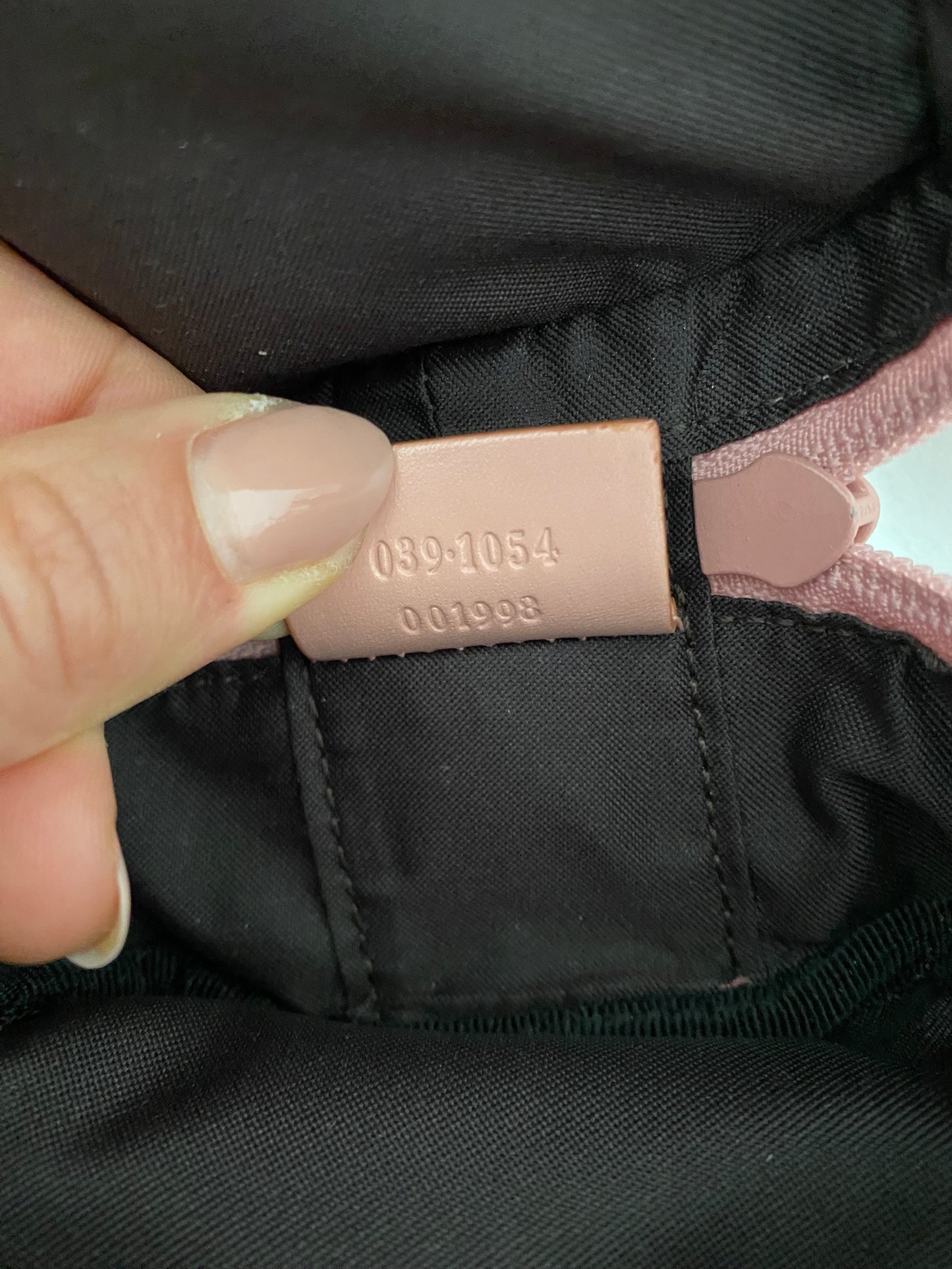 Gucci mini pink monogram bucket bag