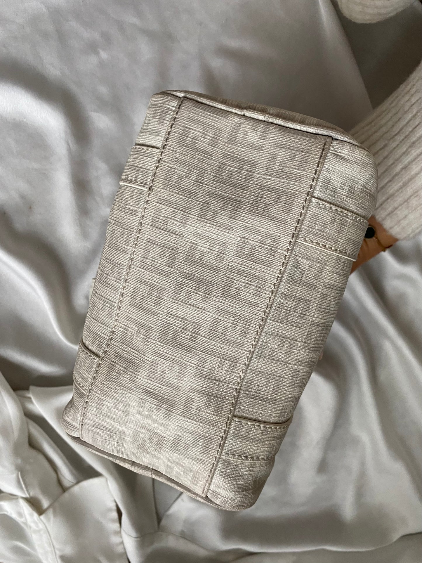 Fendi mini monogram zucchini bag in white and grey