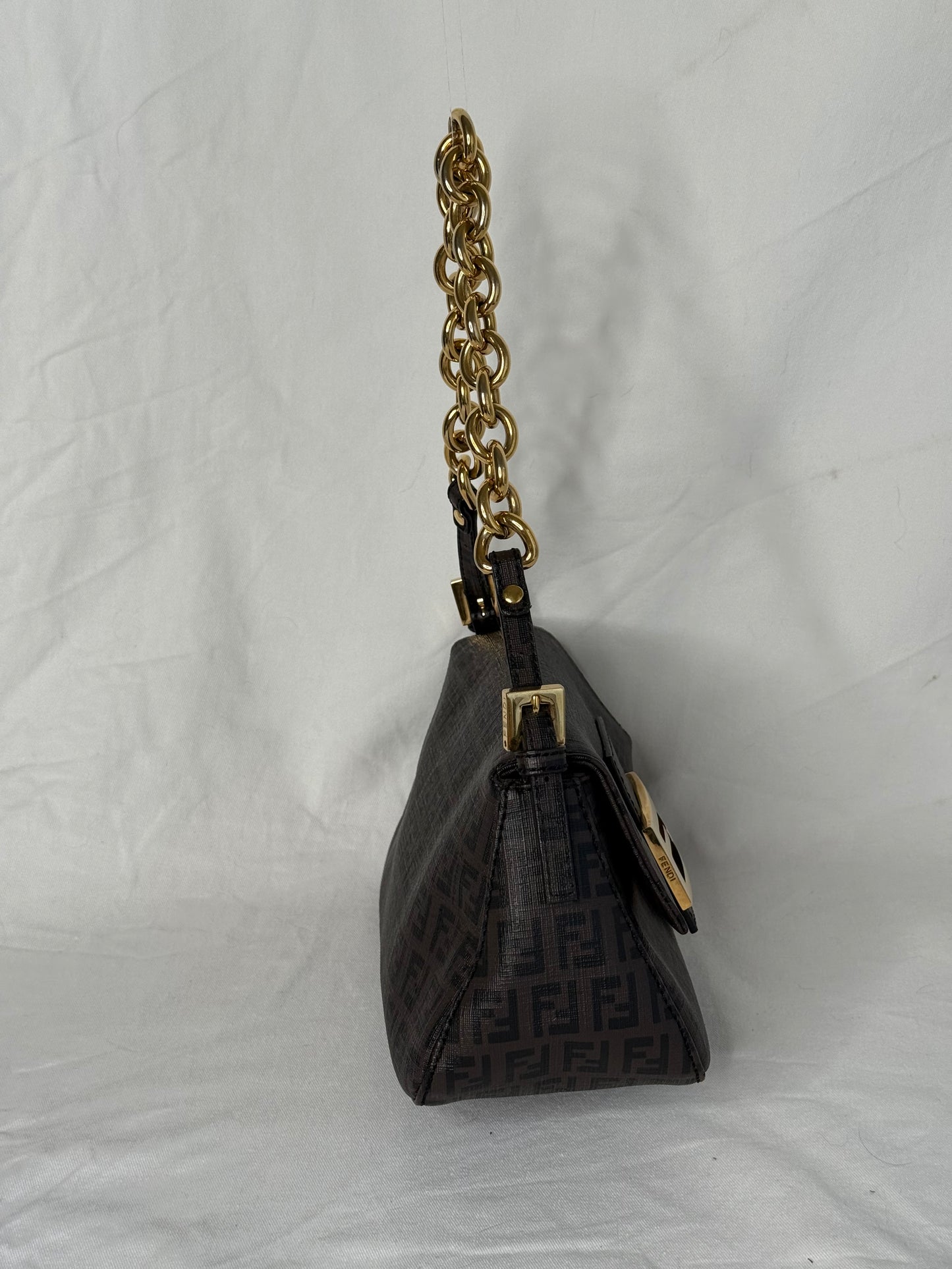Fendi mini mamma baguette spalmati brown