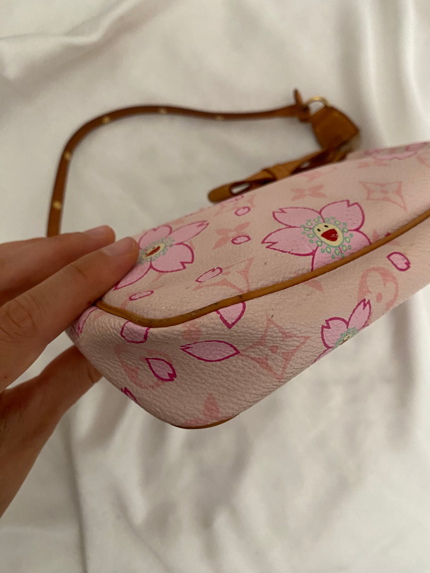 Louis Vuitton pink cherry blossom accessory clutch bag Takashi Murakami