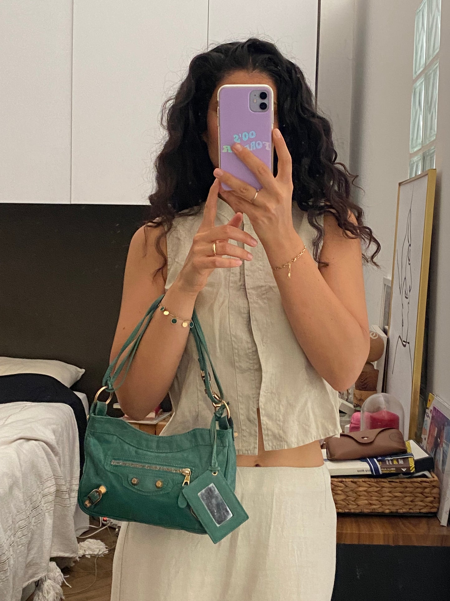 Balenciaga motocross 12 giant hip bag jade green