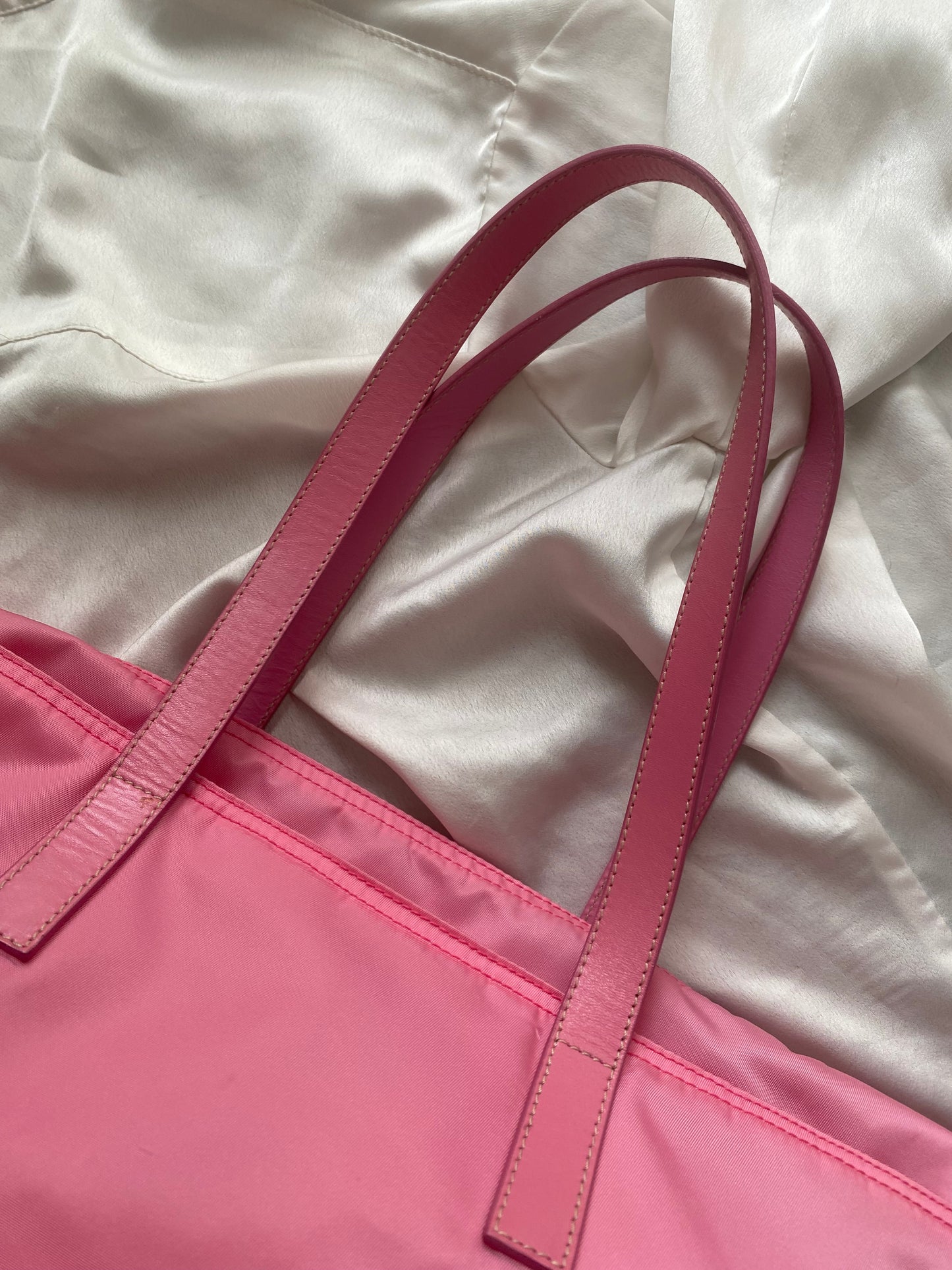 Prada pink nylon tote