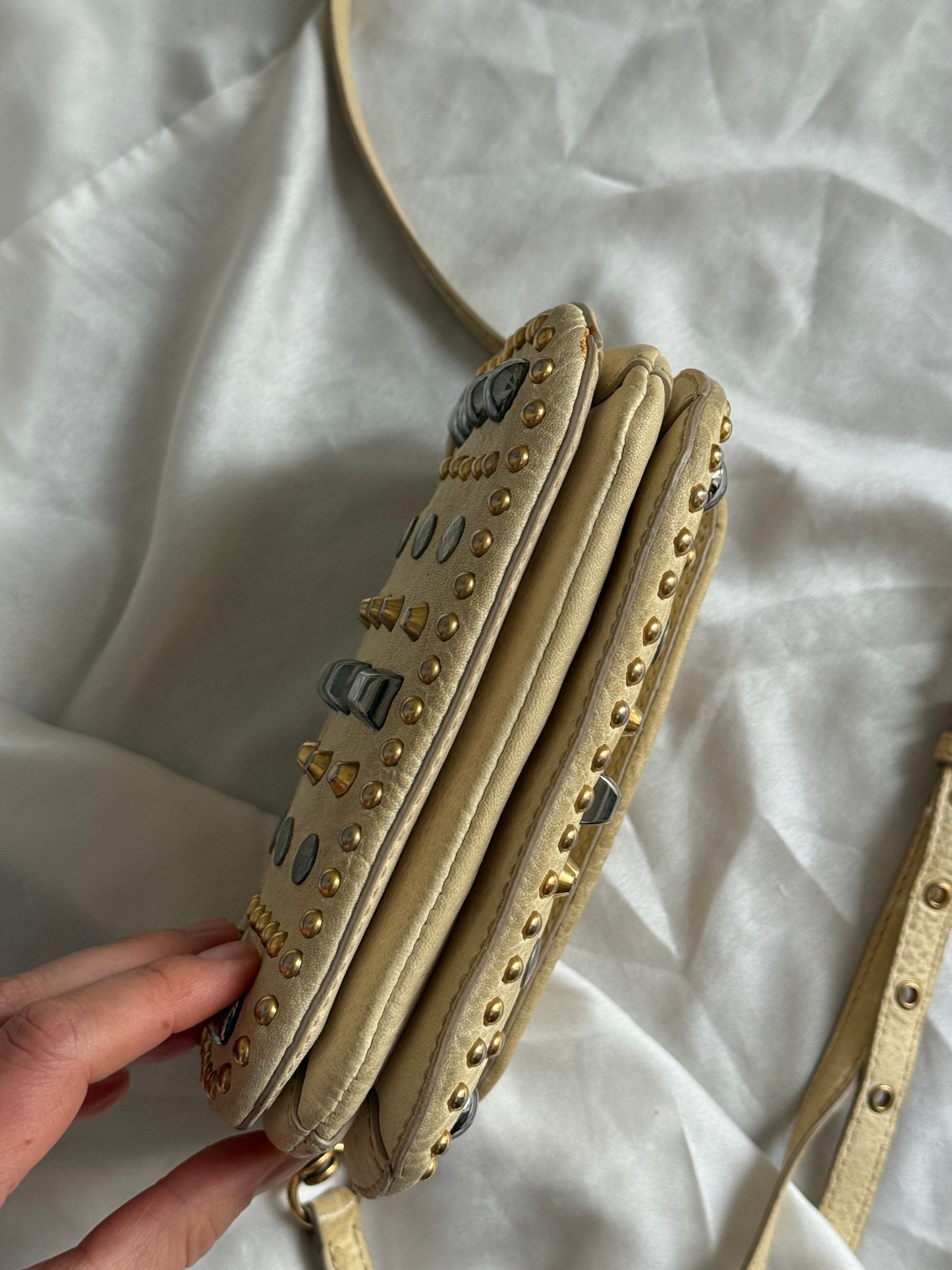 Miu Miu studded crossbody beige