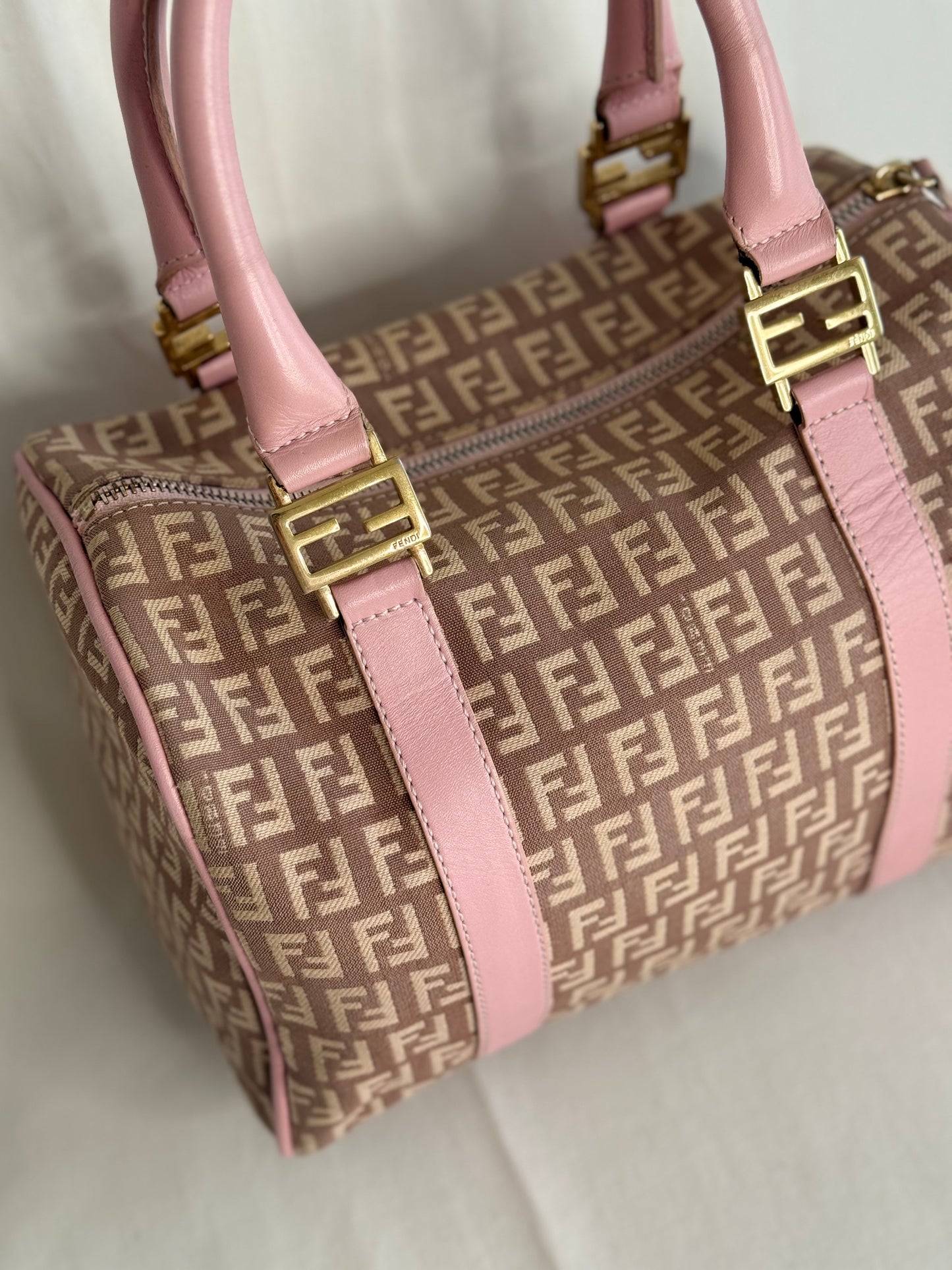 Bauletto Fendi small monogram zucchino rosa