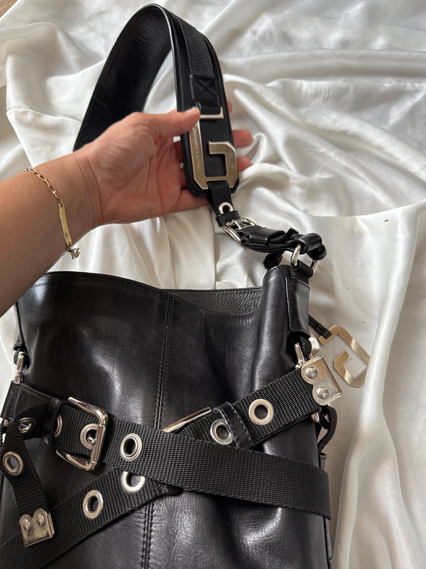 Dolce&Gabbana parachute bag black satchel f/w 2003