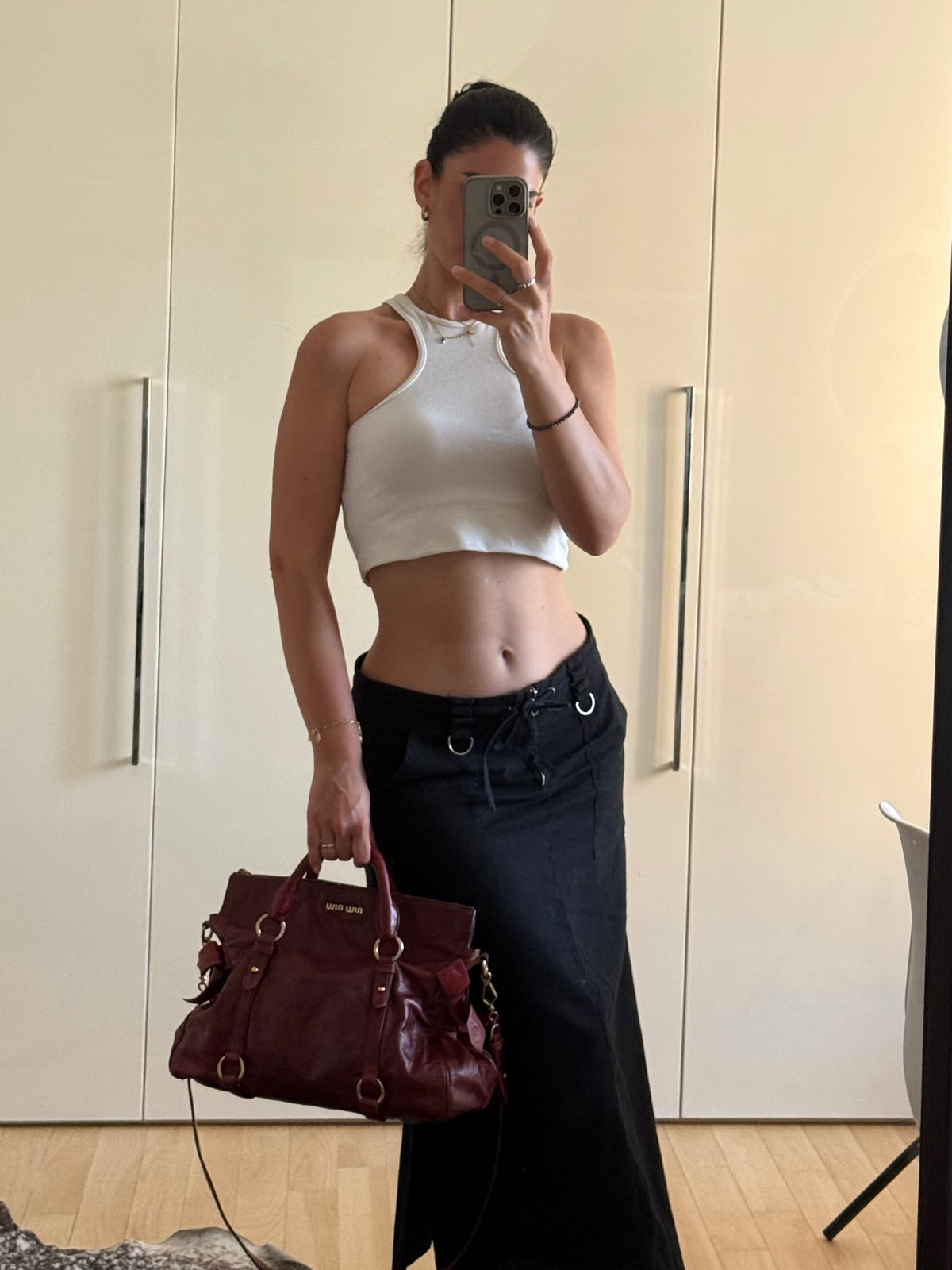 Miu miu bow bag borgogna