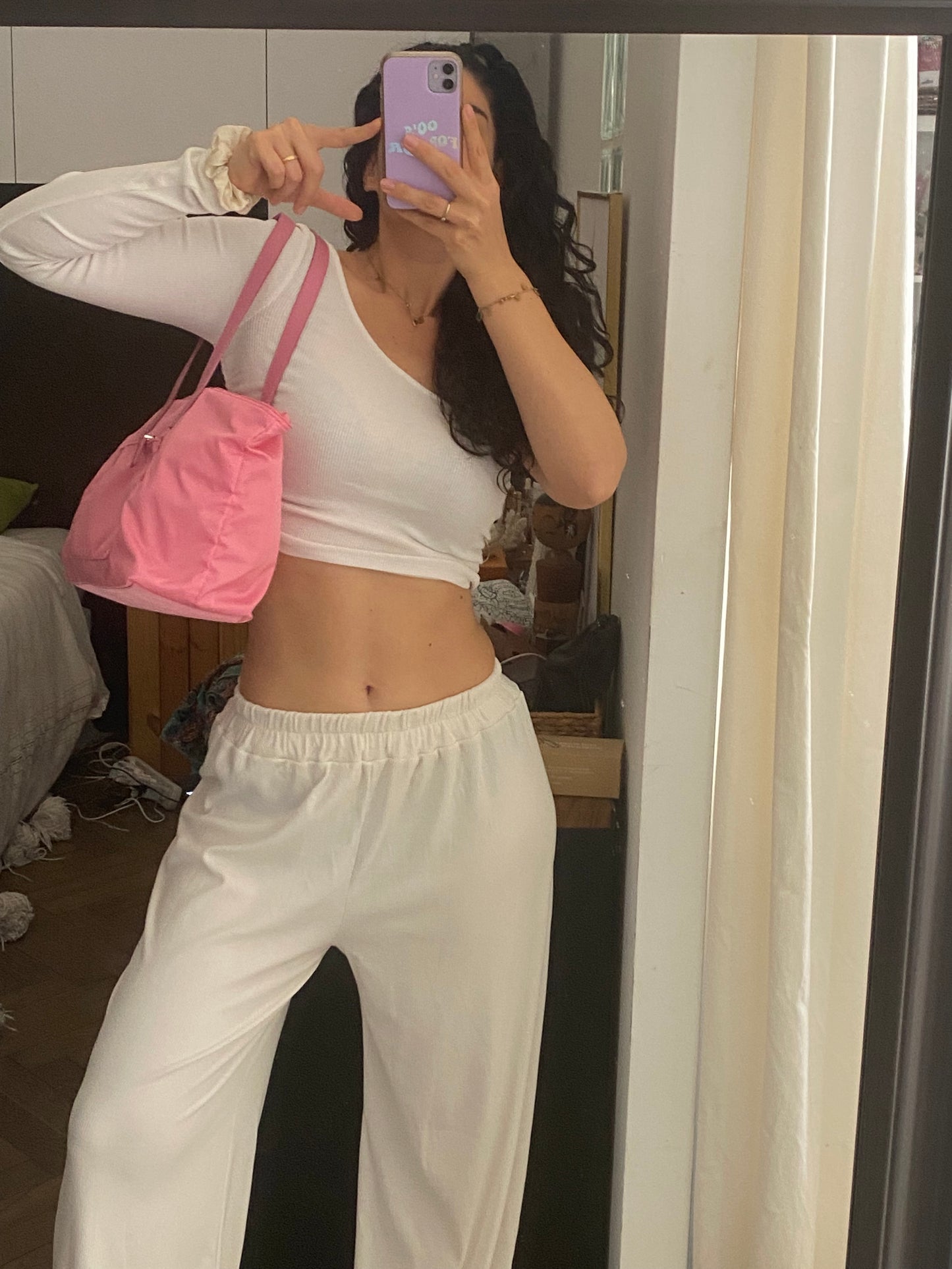 Prada pink nylon tote