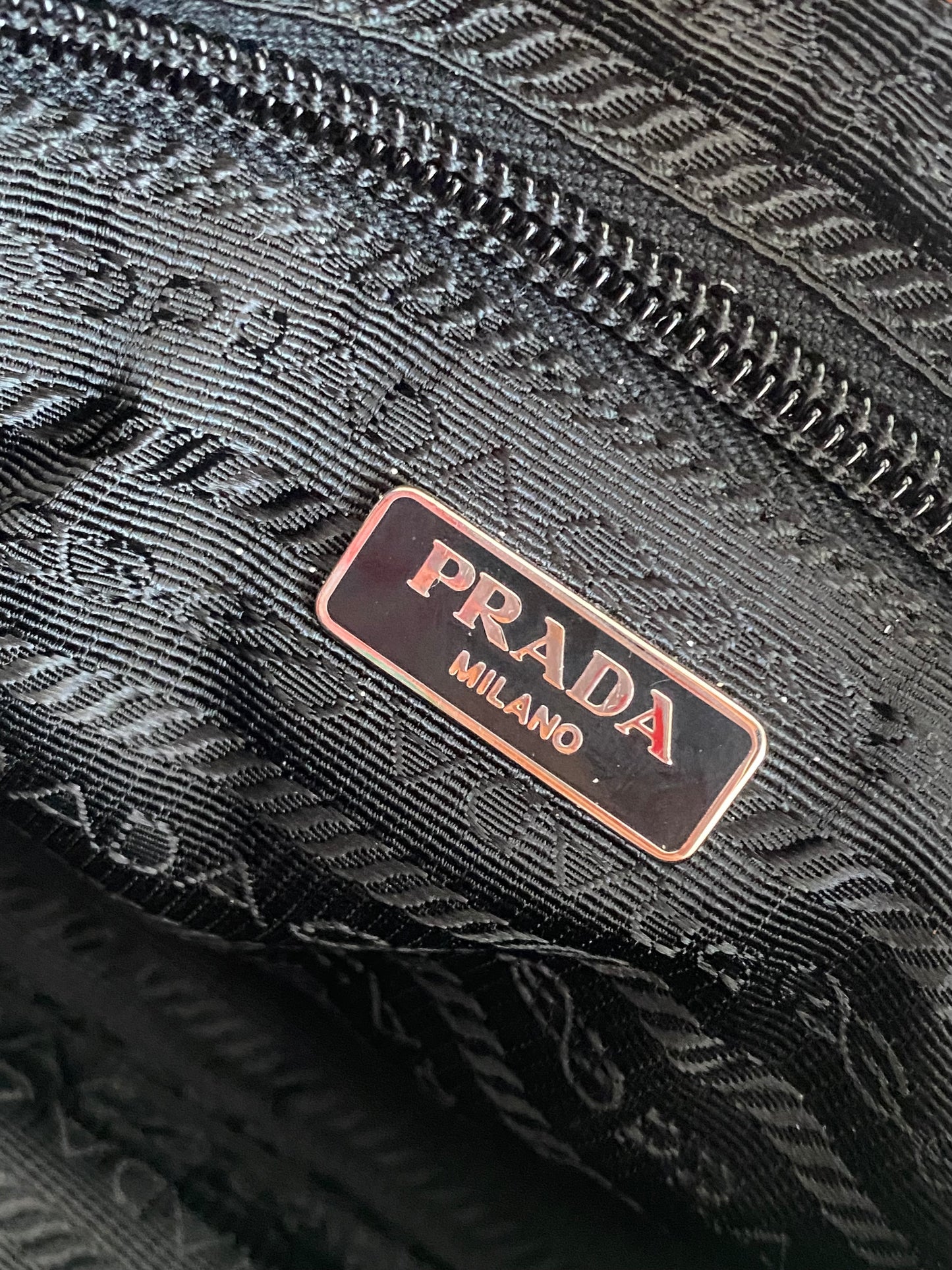 Prada black nylon clutch