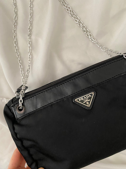 Prada Black Nylon Clutch