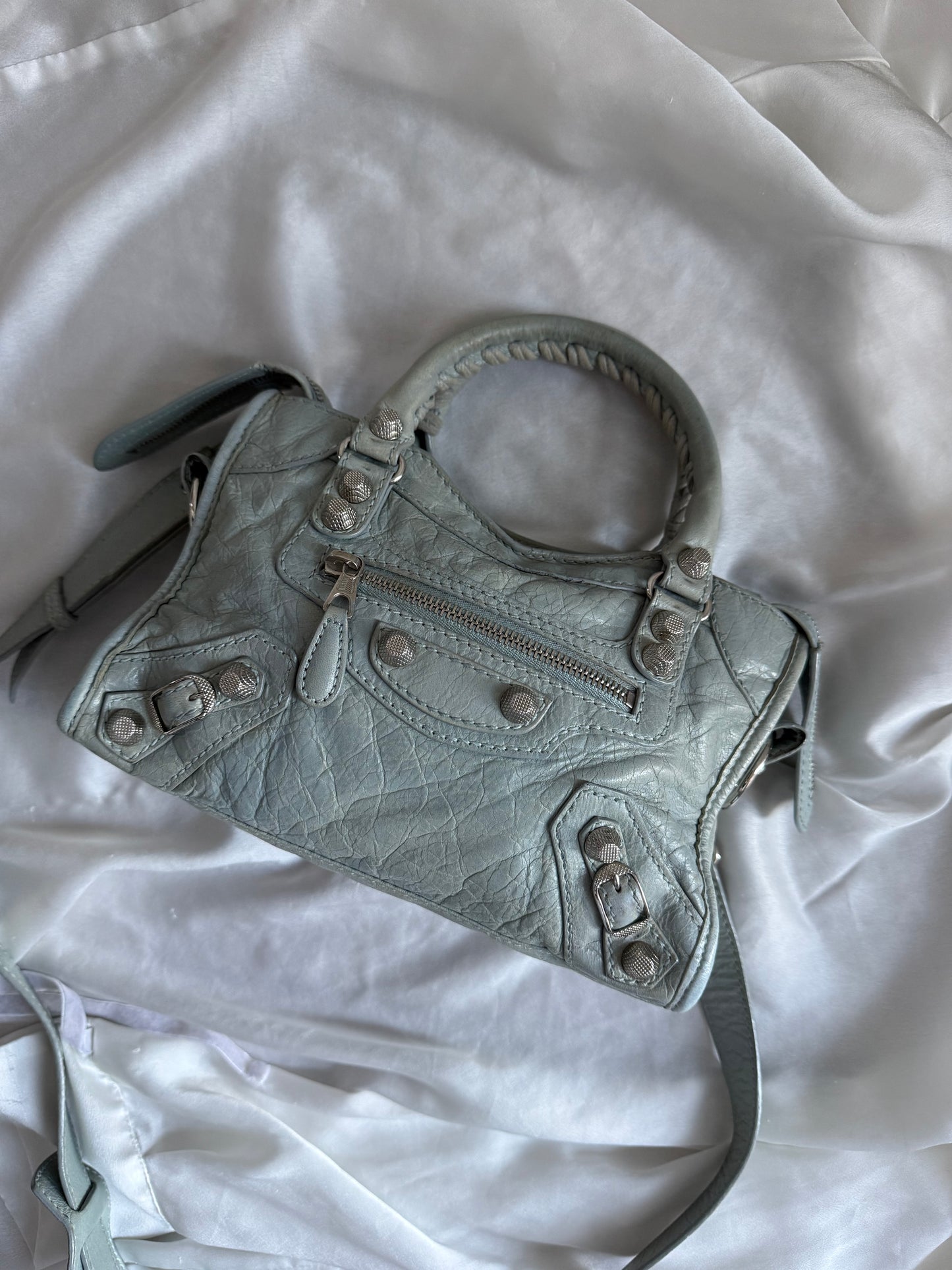 Balenciaga mini city bleu acier s/s 2013