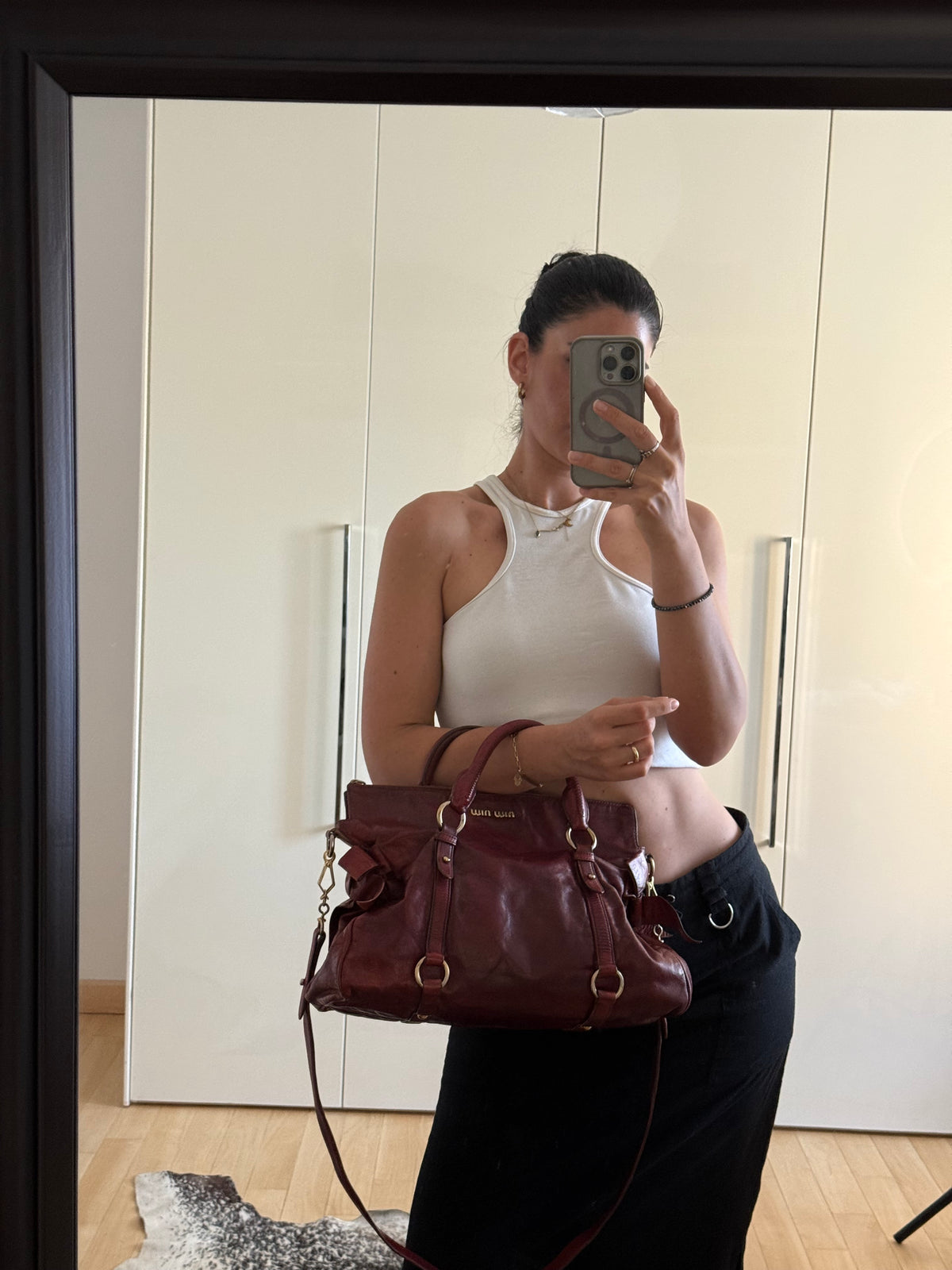 Miu miu bow bag borgogna