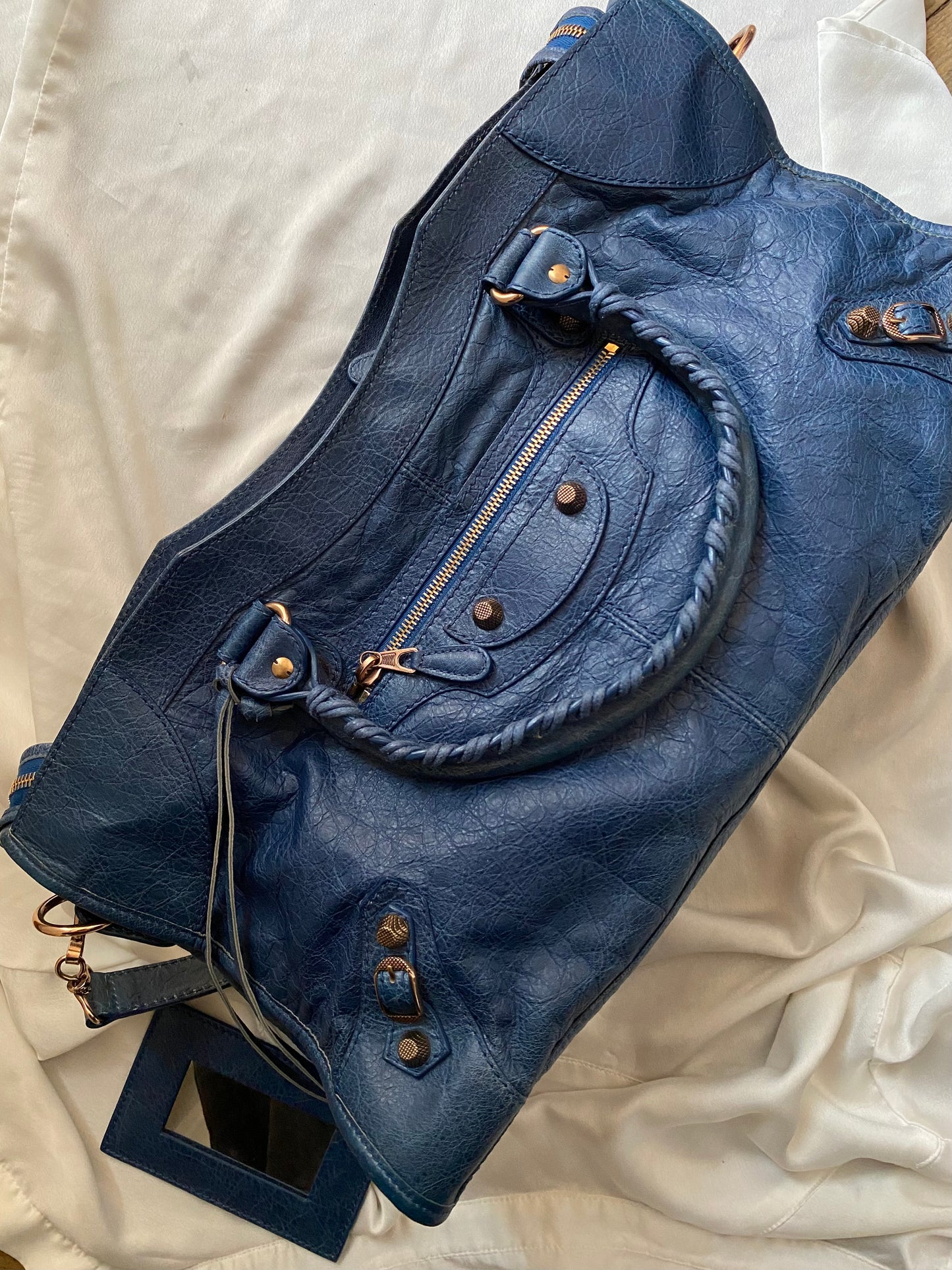 Balenciaga city bleu cobalt s/s 2012 giant hw rose gold