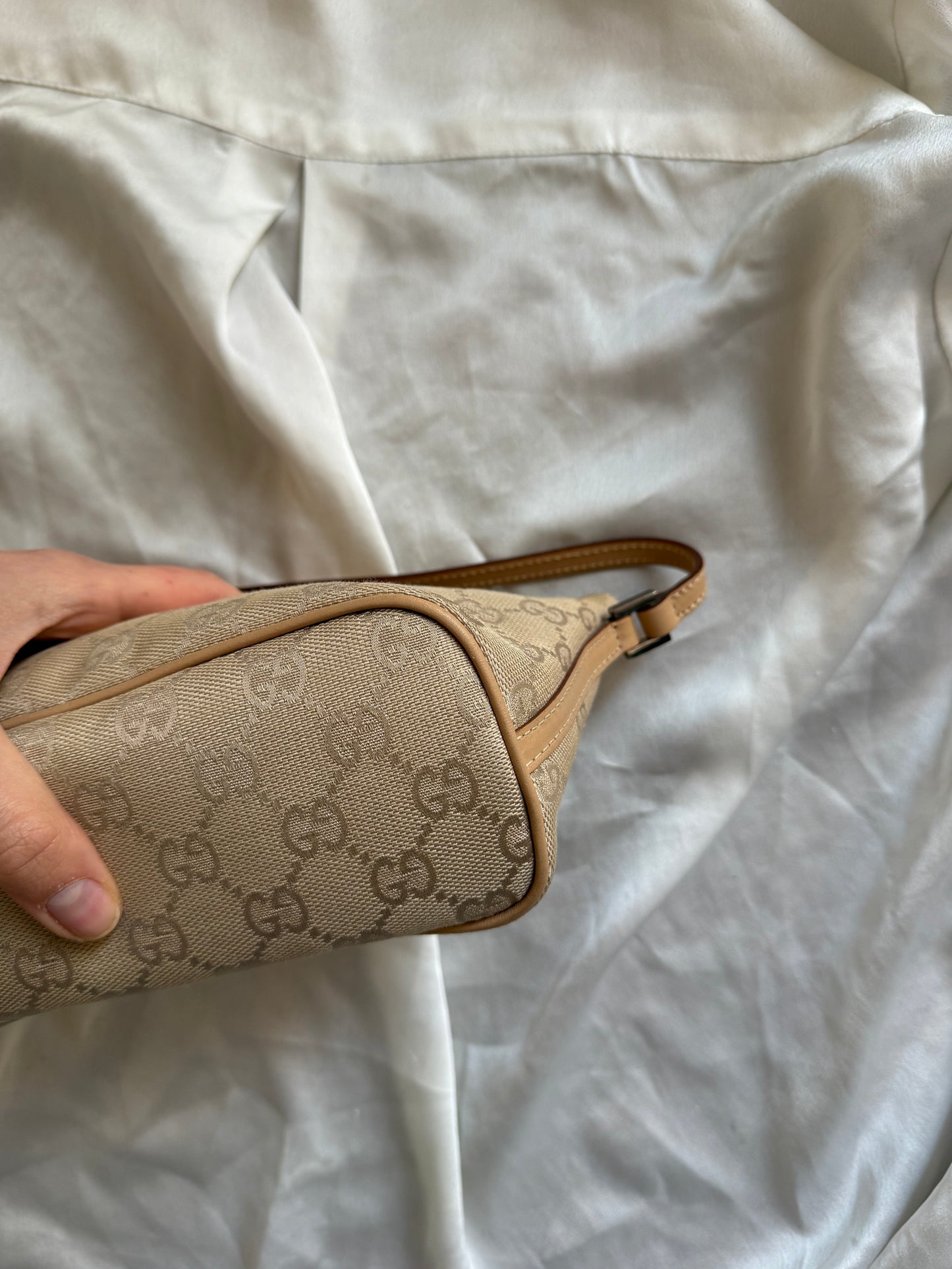 Gucci boat monogram pelle beige chiaro