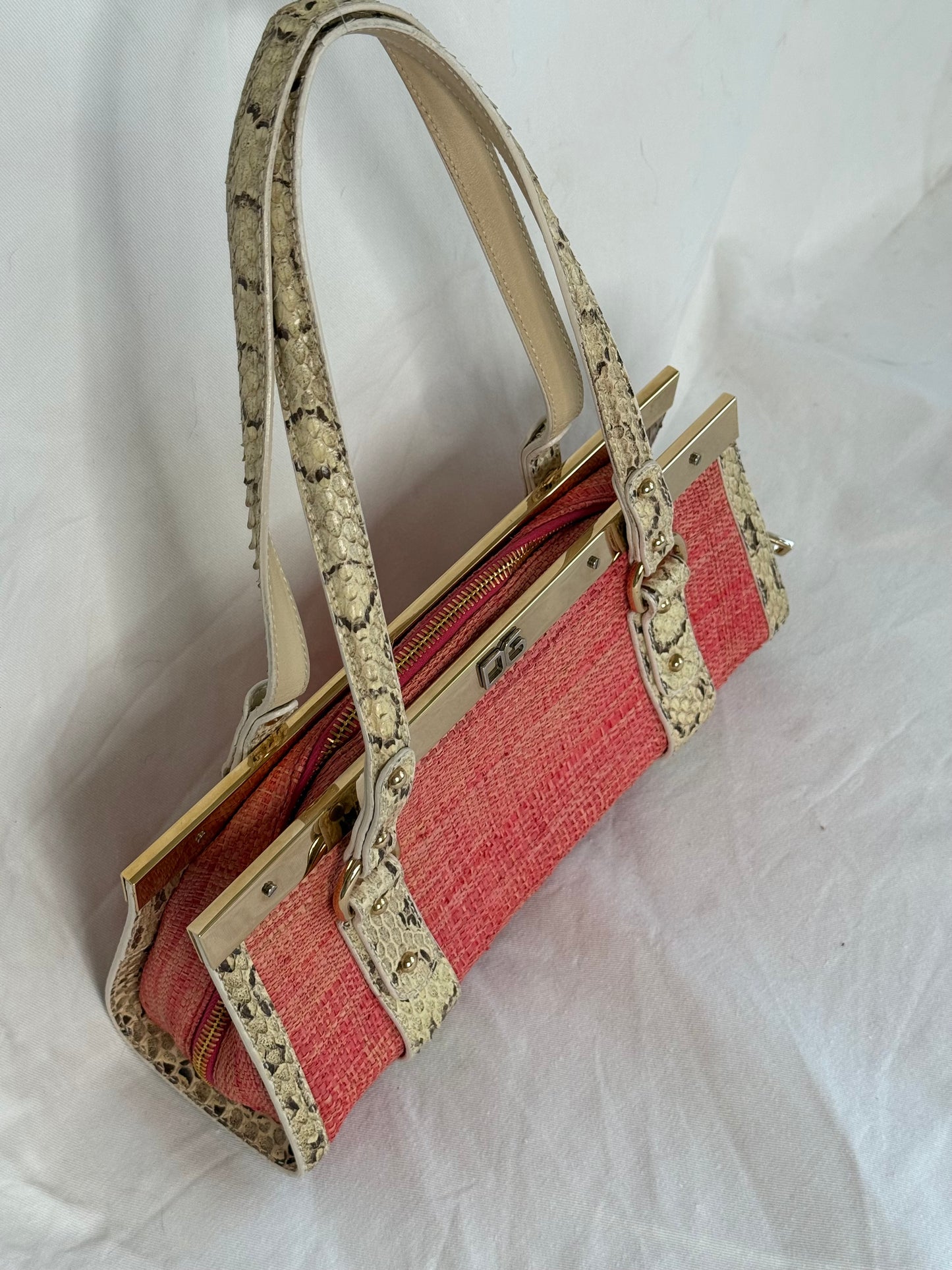 Dolce&Gabbana rafia rosa e pitone