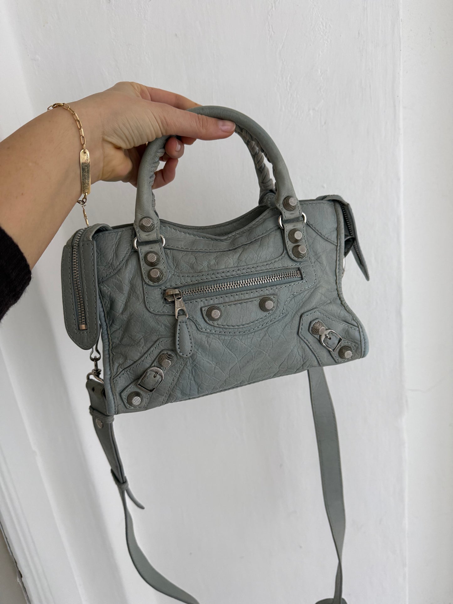 Balenciaga mini city bleu acier s/s 2013