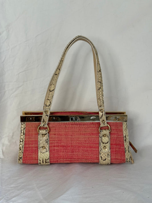 Dolce&Gabbana rafia rosa e pitone